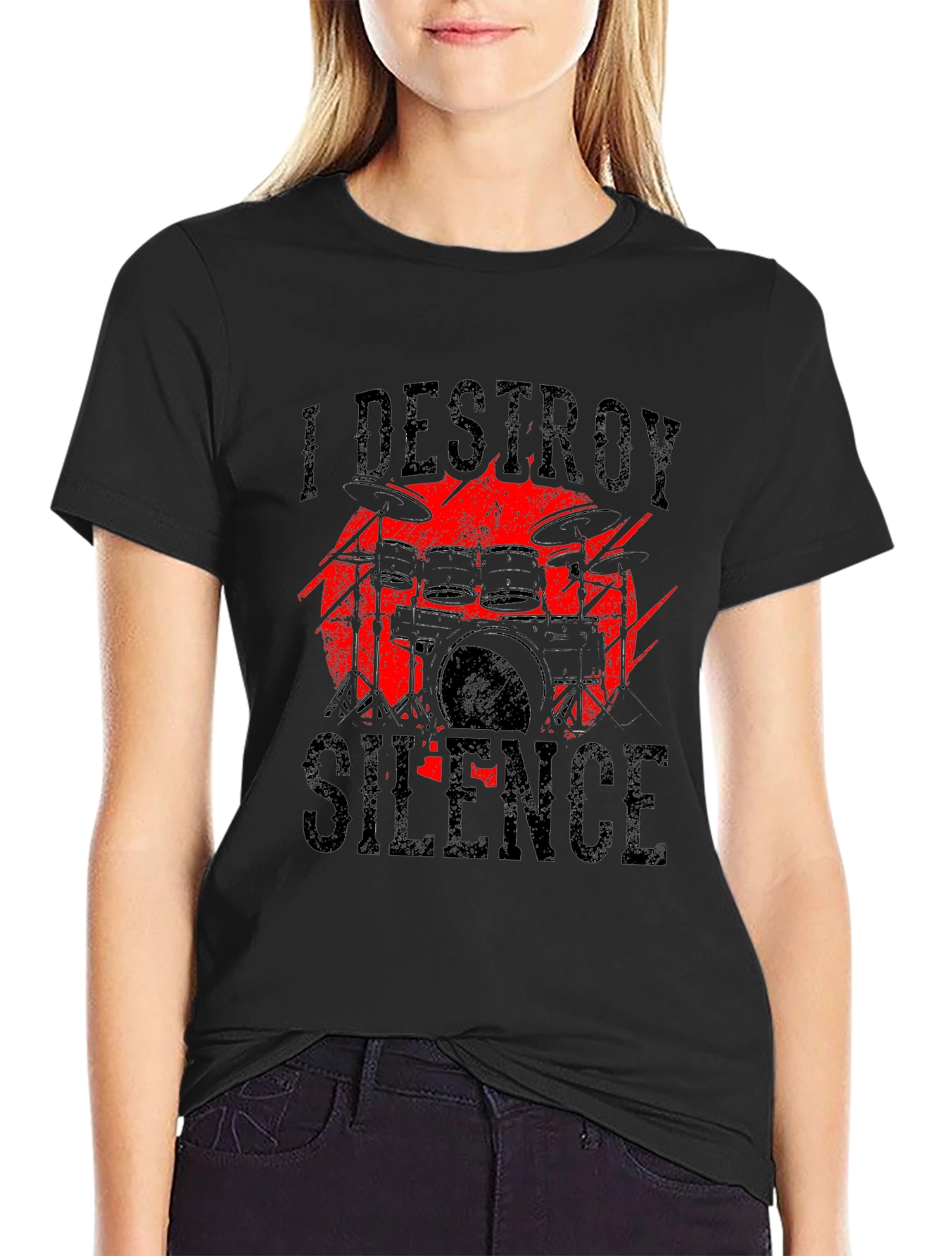 I Destroy Silence Drummer Graphic T-Shirt