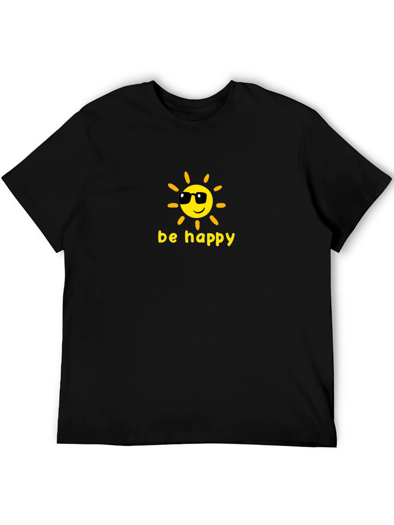 Be Happy Graphic Tee - Cool Sun Design