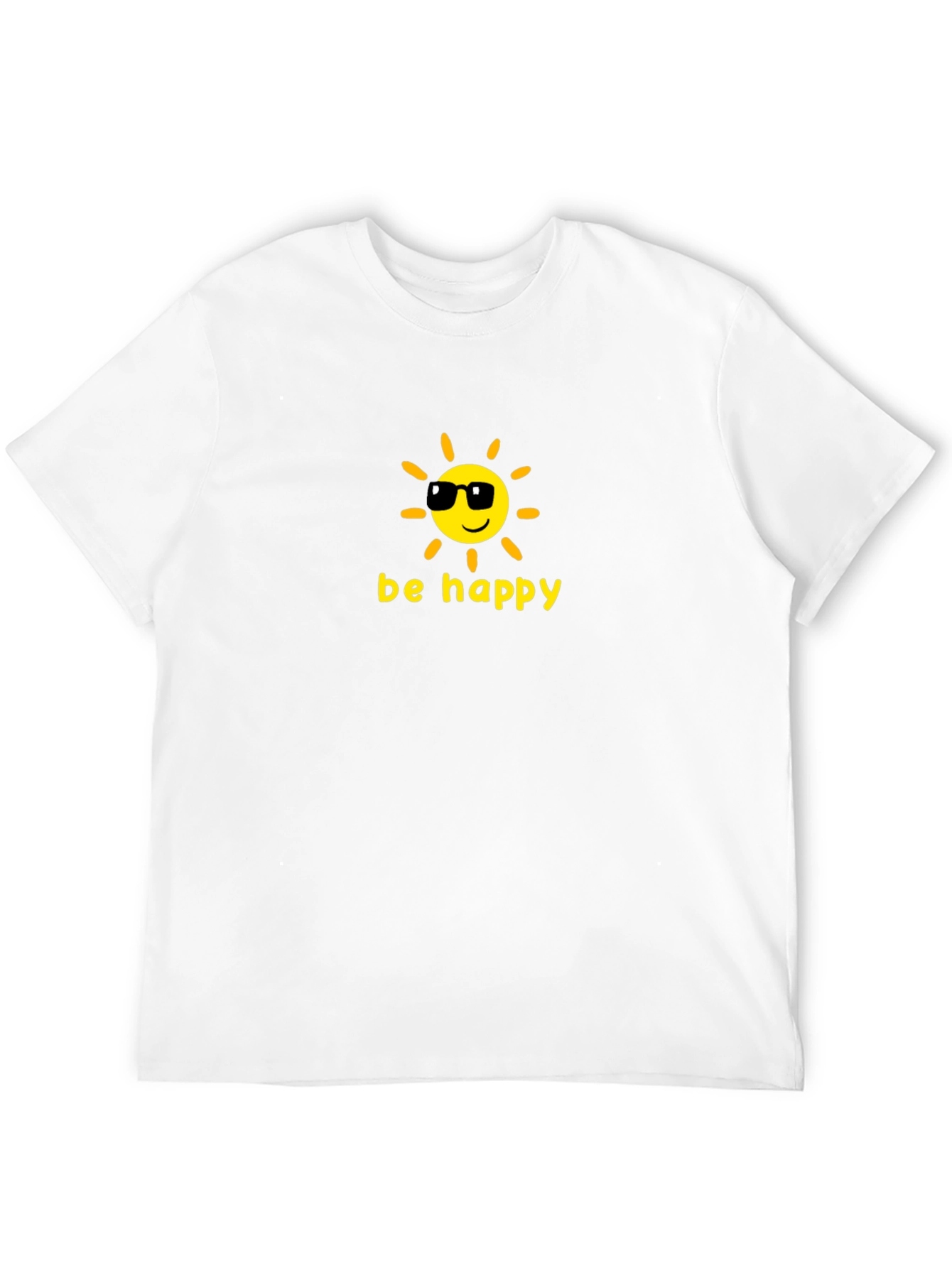 Be Happy Graphic Tee - Cool Sun Design