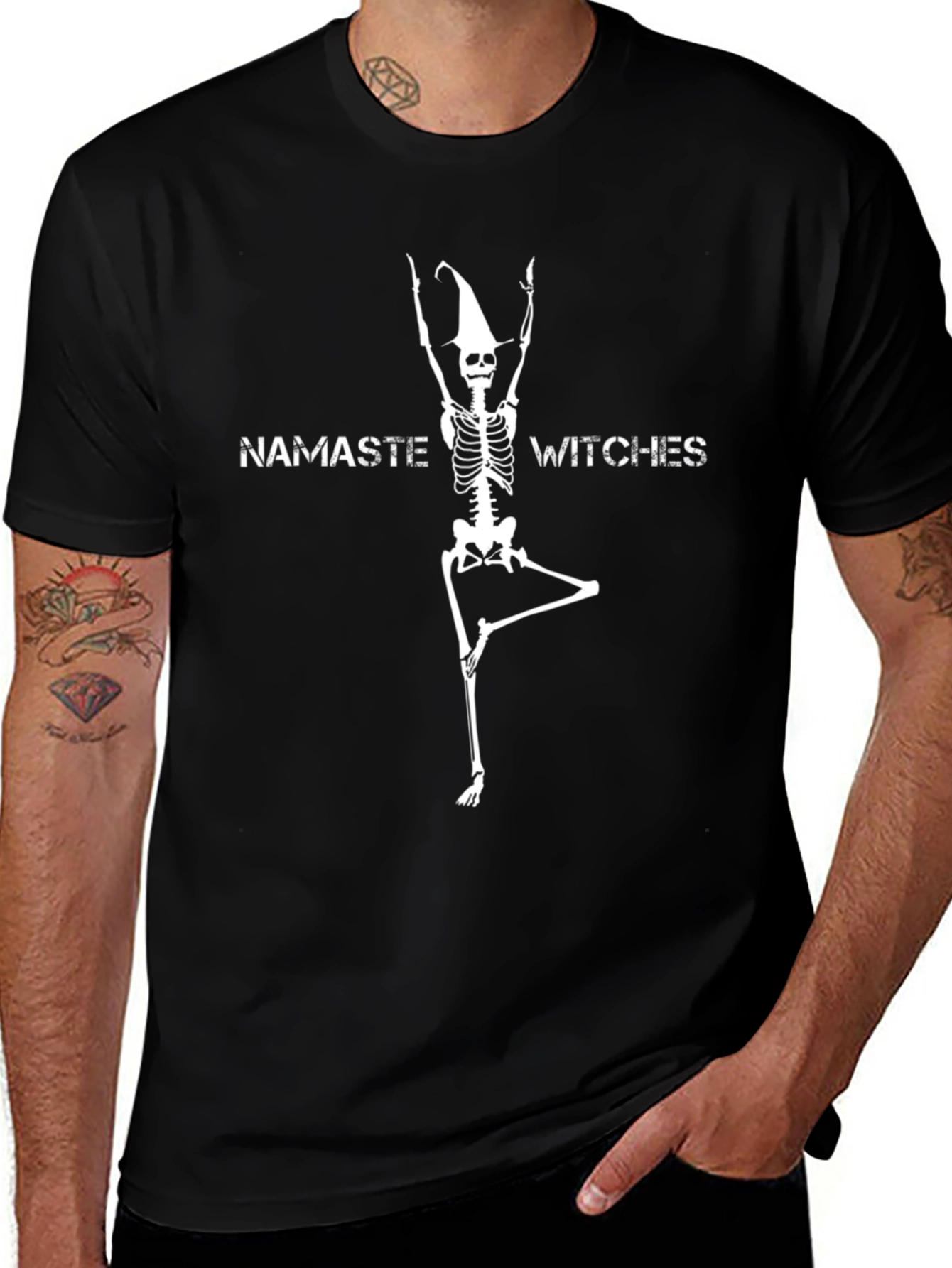 Namaste Witches Black Graphic T-Shirt