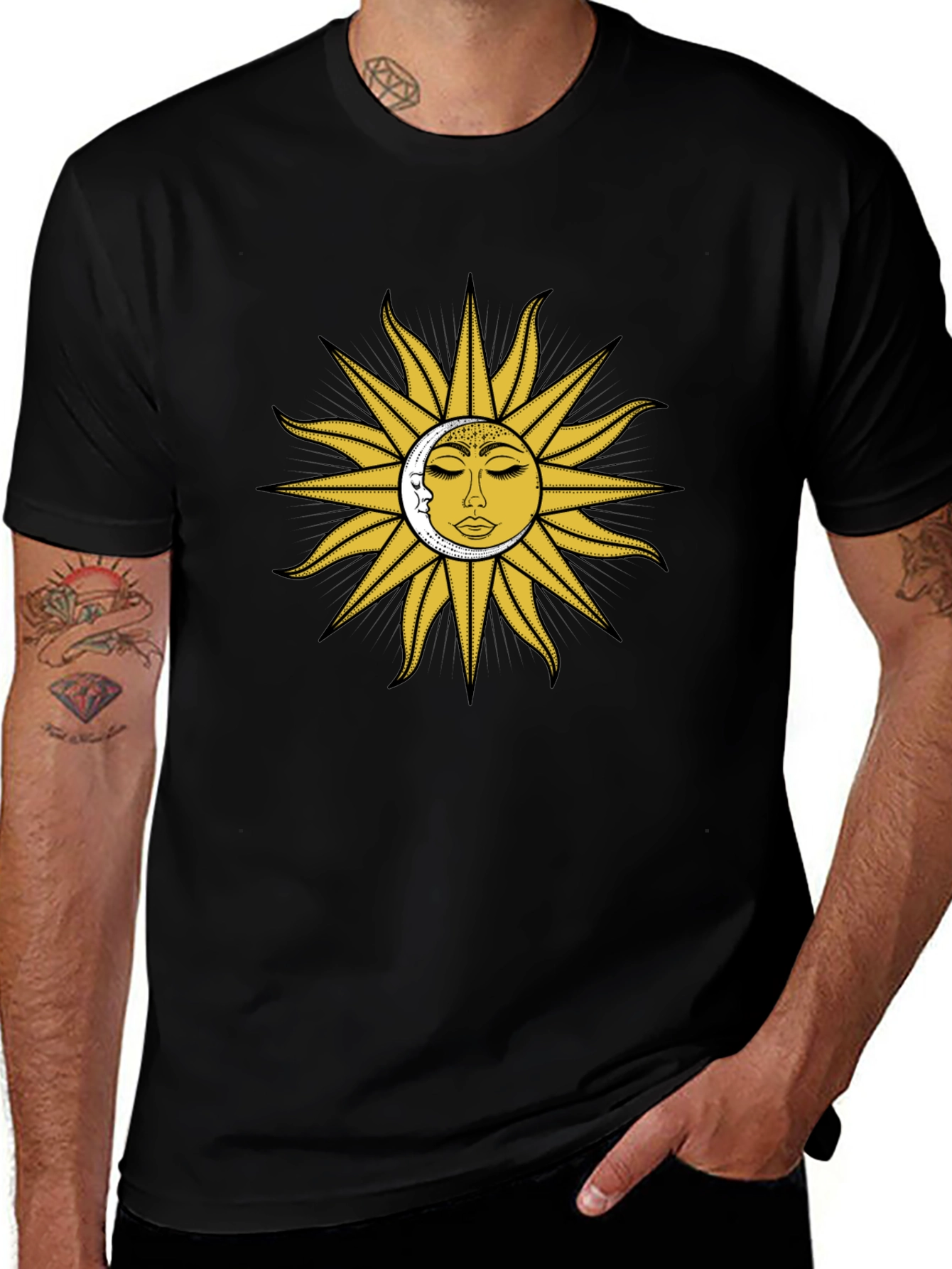 Sun & Moon Graphic Tee - Celestial Design