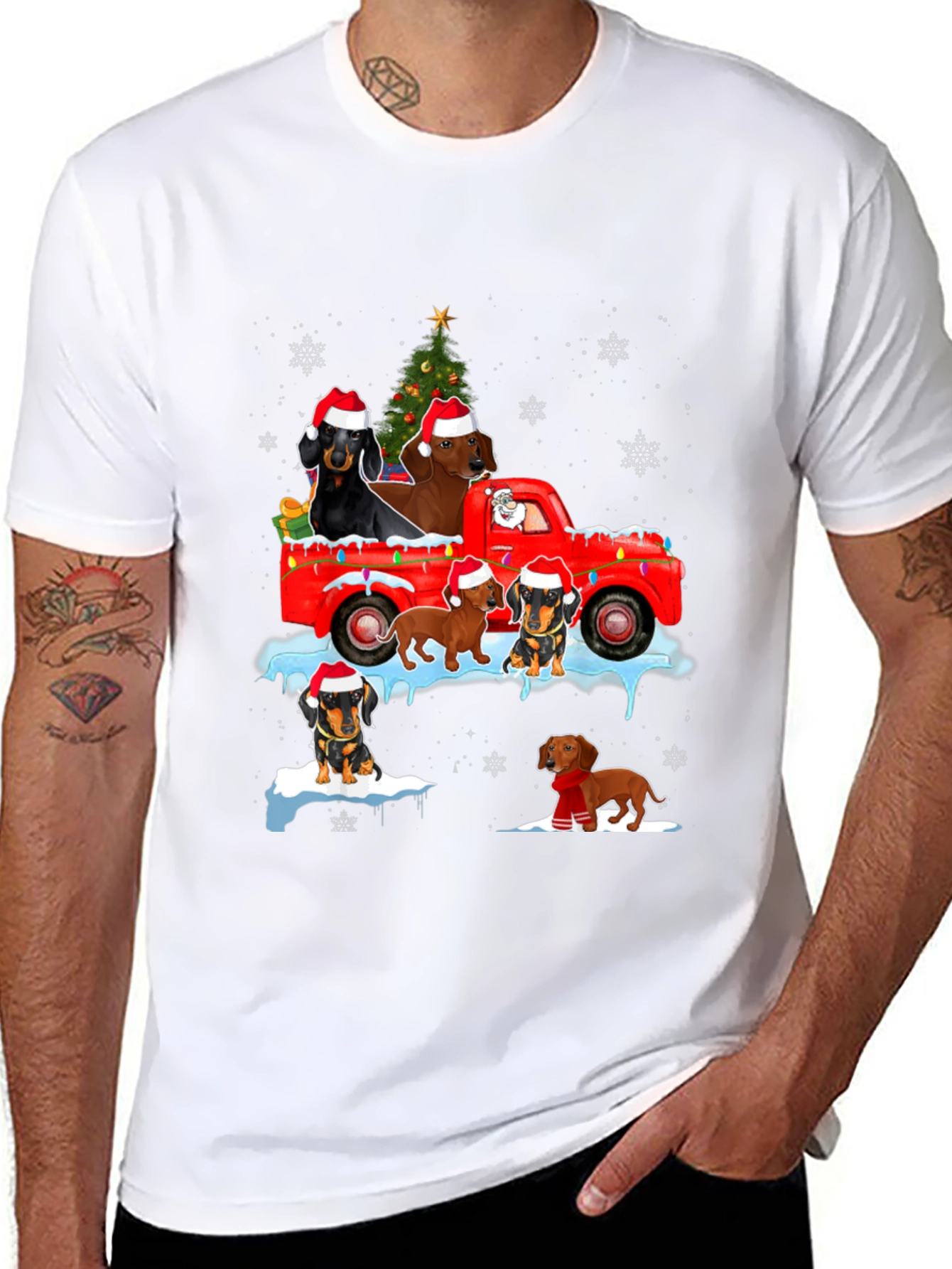 Dachshund Christmas Truck T-Shirt