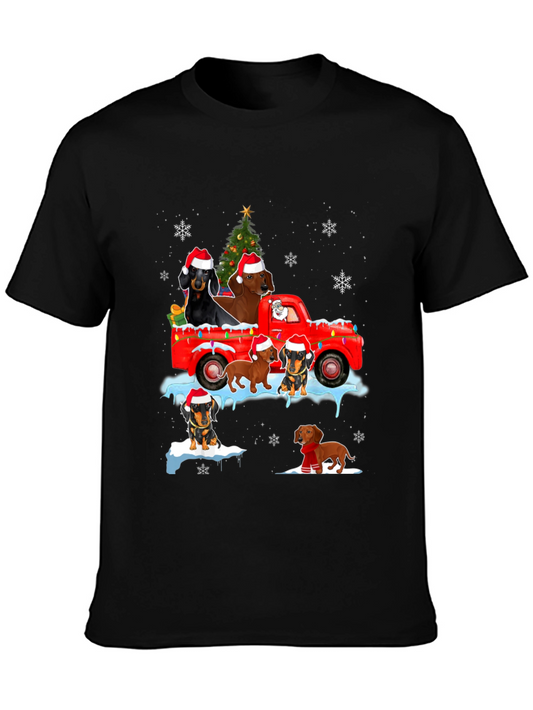 Dachshund Christmas Truck T-Shirt