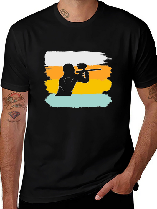 Paintball Player Graphic Tee - Cool Casual Shirt