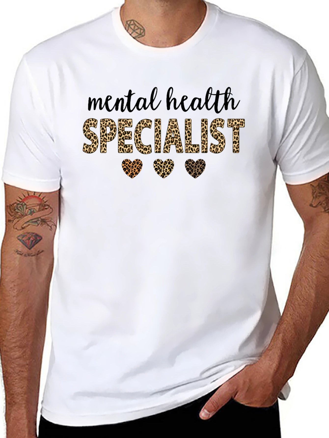 Mental Health Specialist Leopard Print Tee