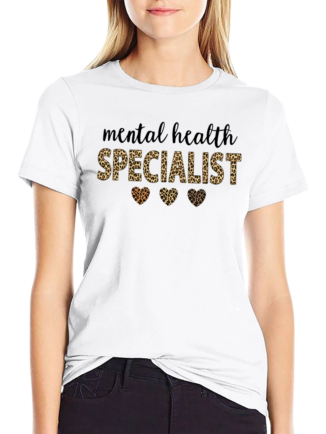 Mental Health Specialist Leopard Print Tee
