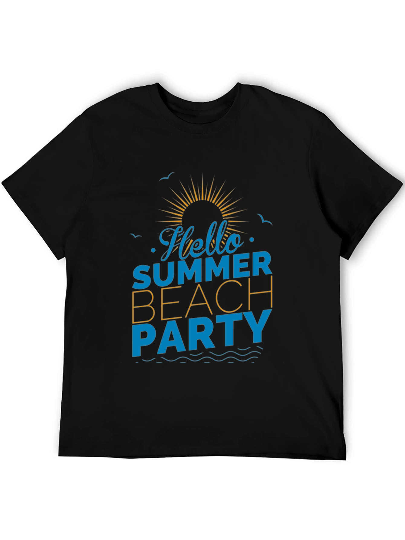 Hello Summer Beach Party Black T-Shirt