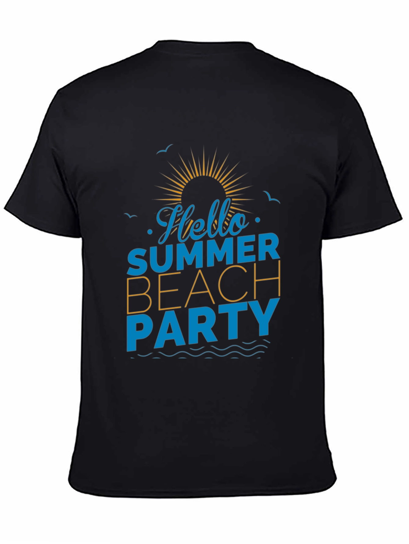 Hello Summer Beach Party Black T-Shirt