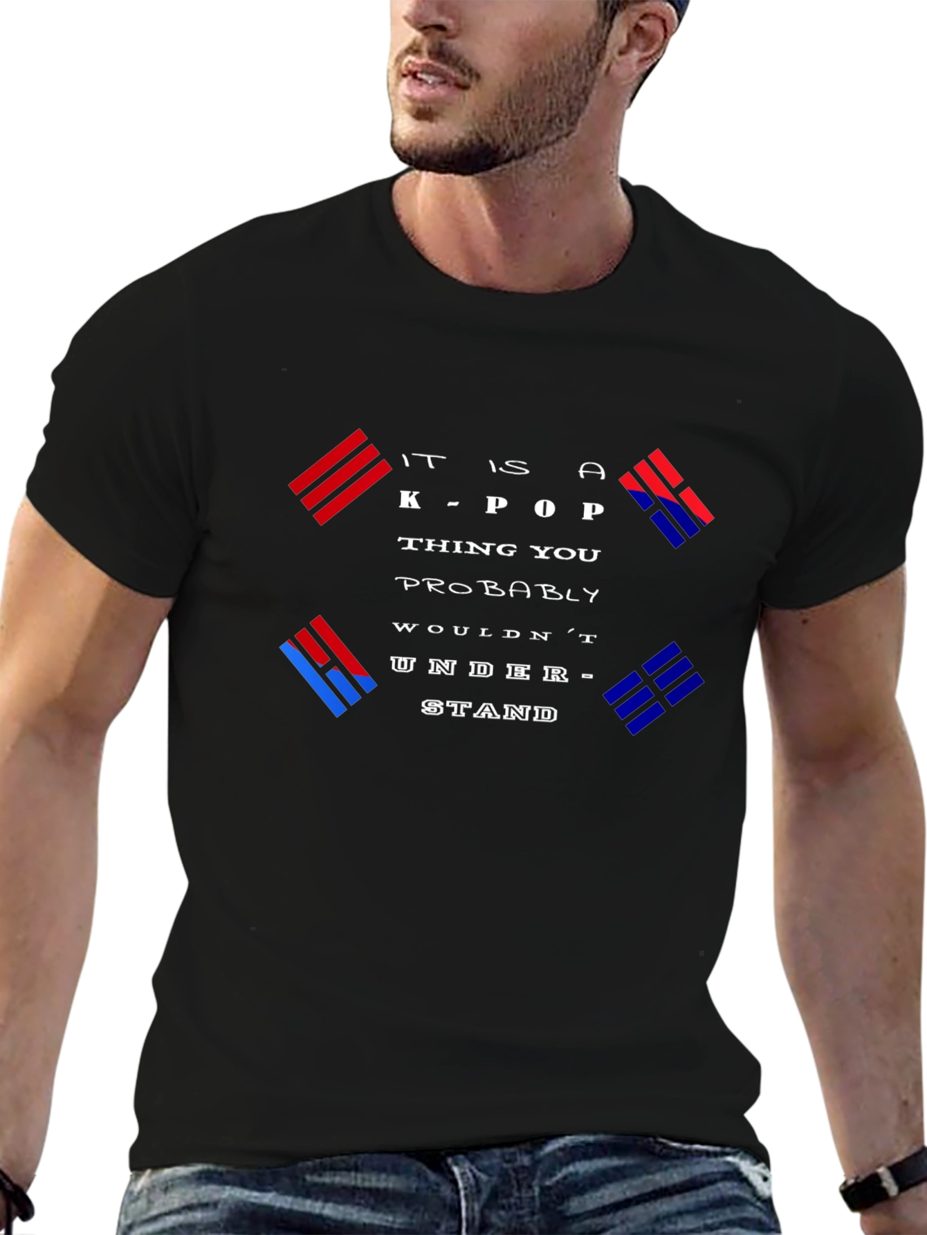 K-Pop Fan Black Graphic Tee