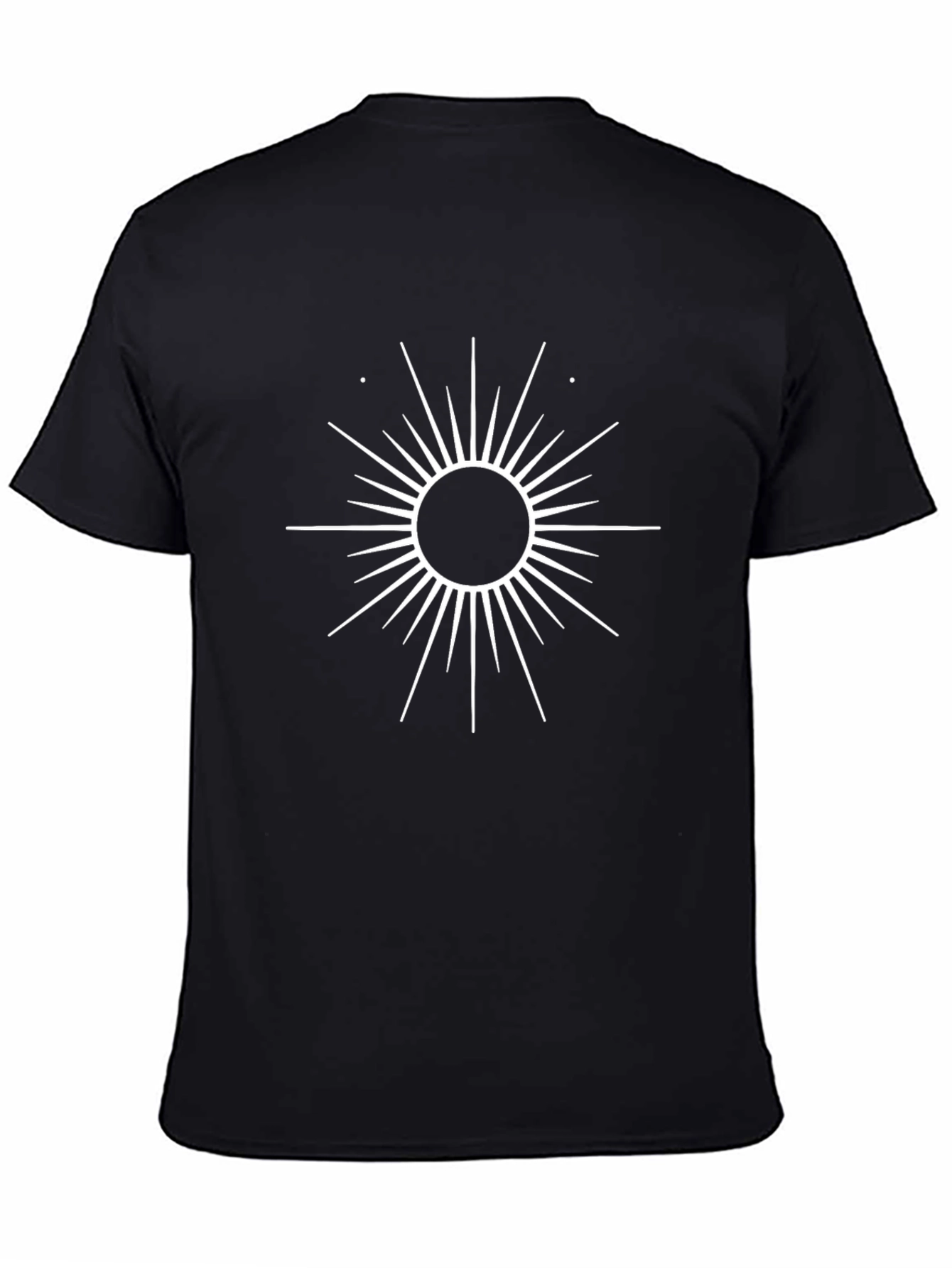 Celestial Sunburst Graphic Tee - Black Cotton T-Shirt