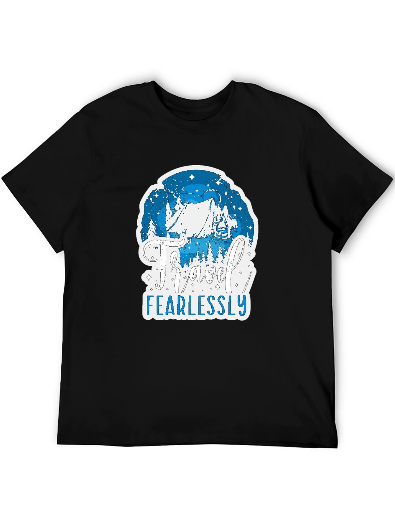 Travel Fearlessly Black Graphic Tee