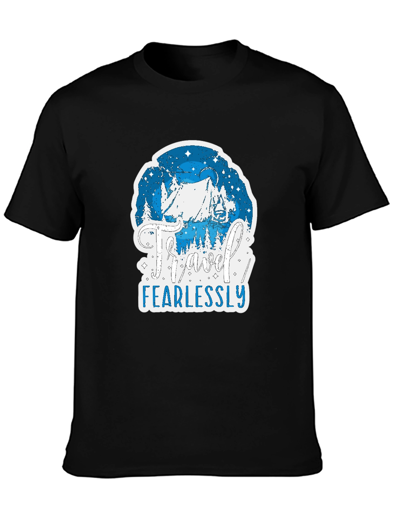 Travel Fearlessly Black Graphic Tee