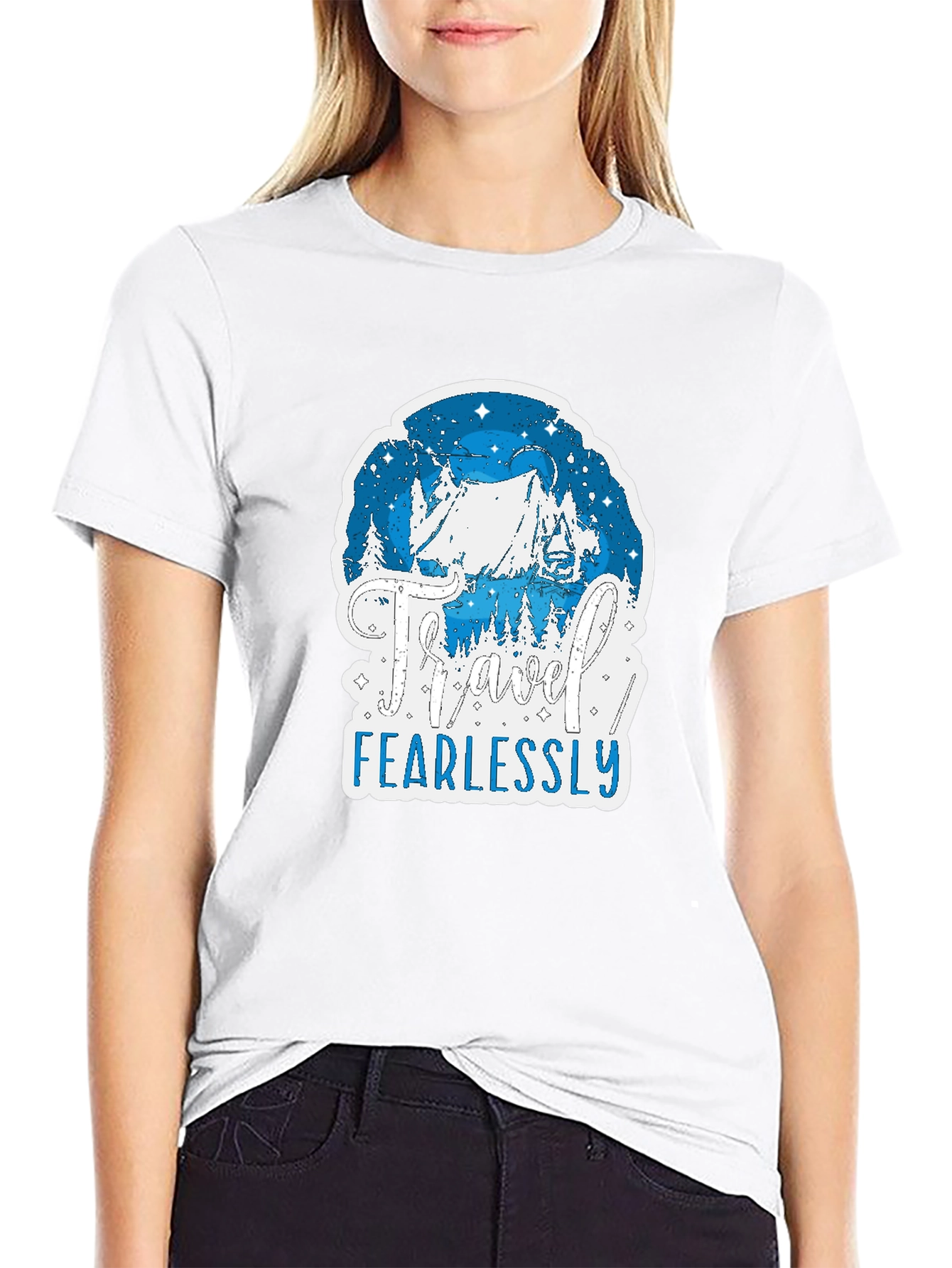 Travel Fearlessly Black Graphic Tee