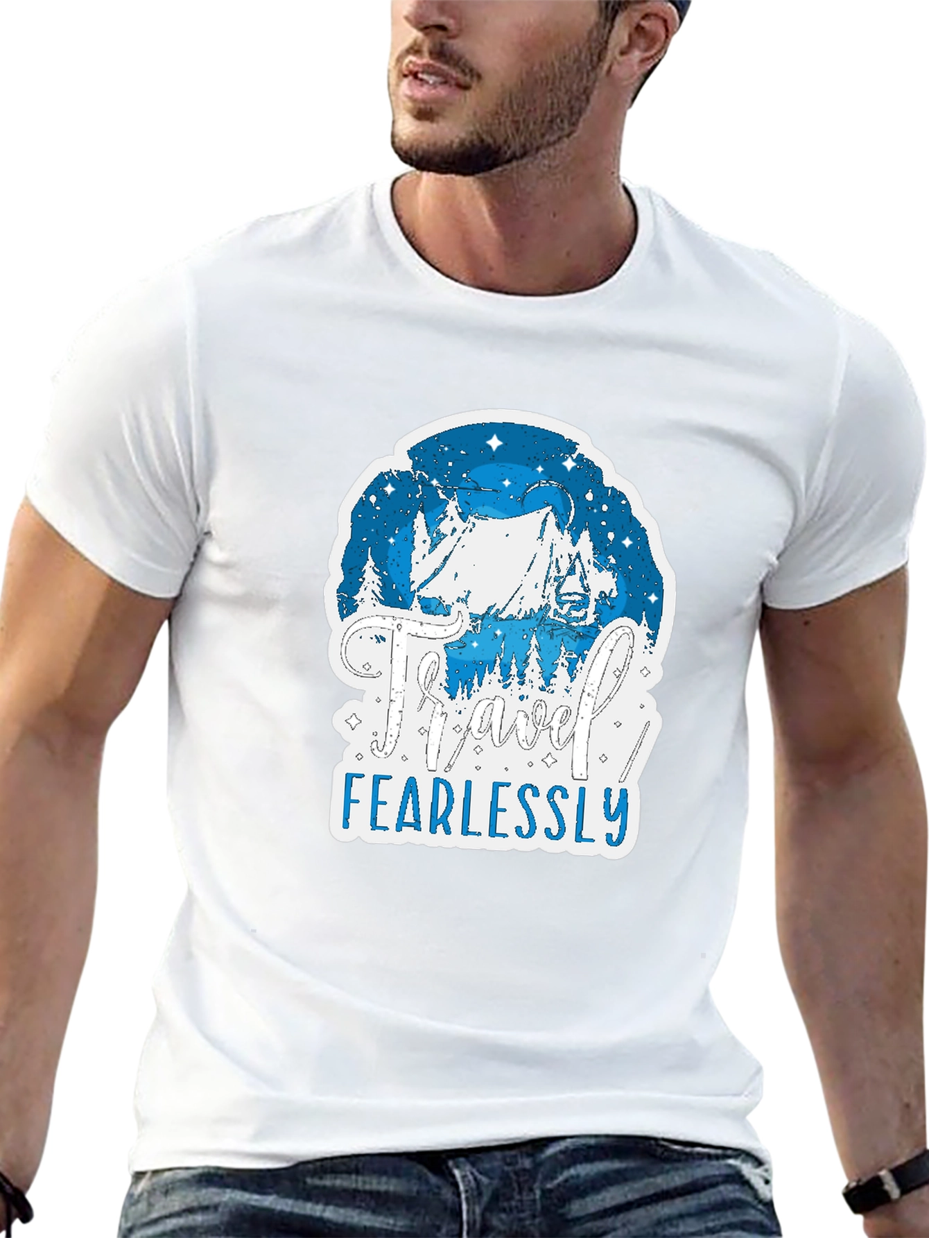 Travel Fearlessly Black Graphic Tee