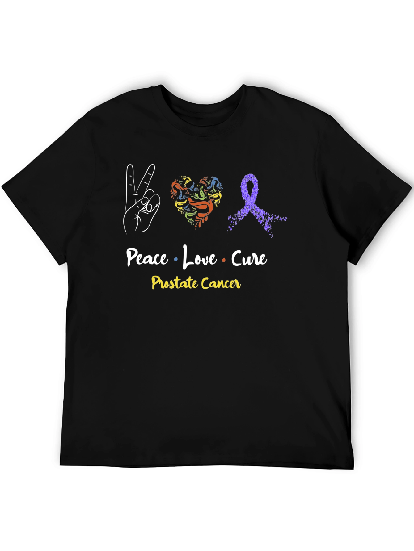 Peace Love Cure Prostate Cancer Awareness T-Shirt