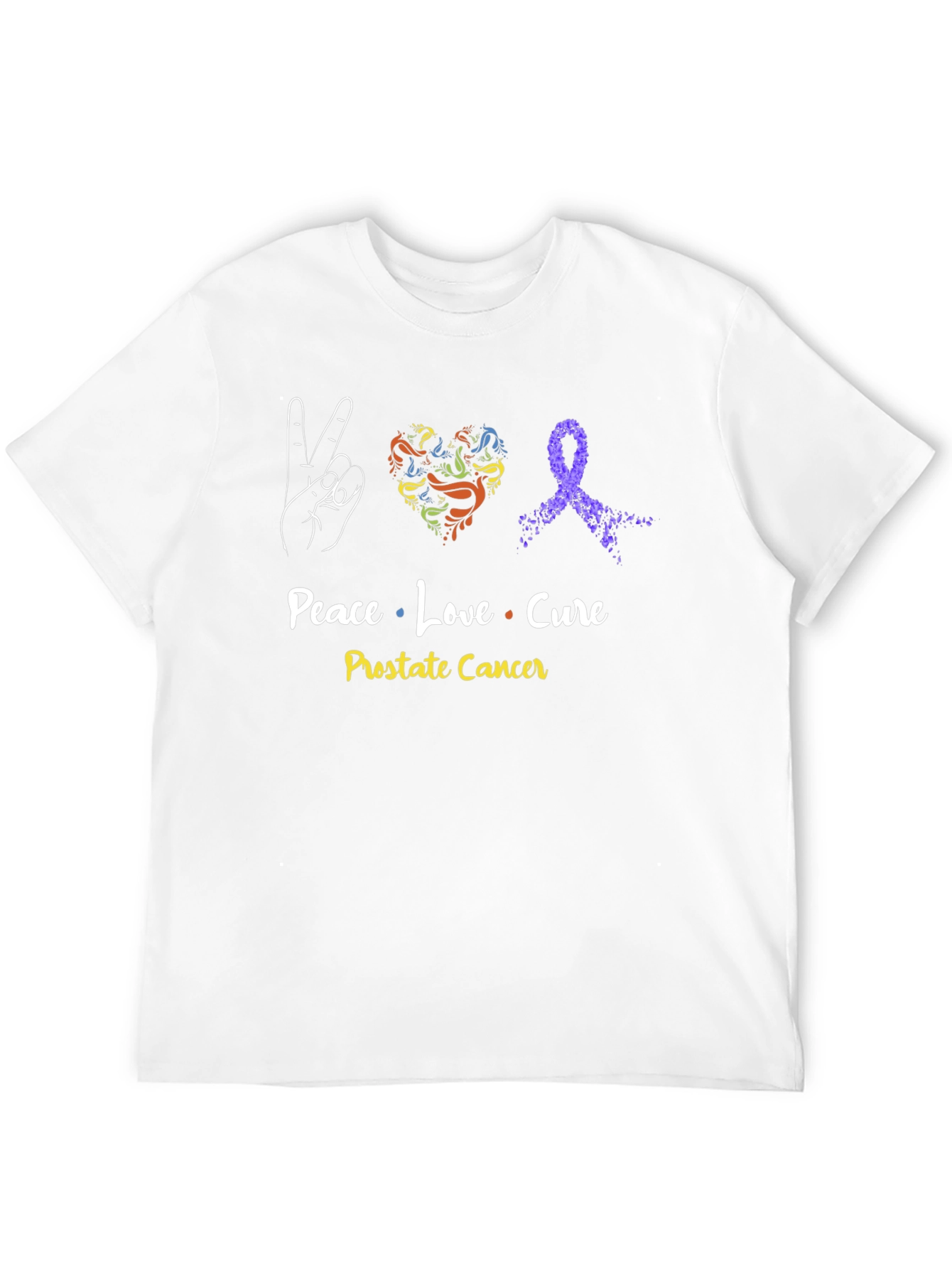 Peace Love Cure Prostate Cancer Awareness T-Shirt