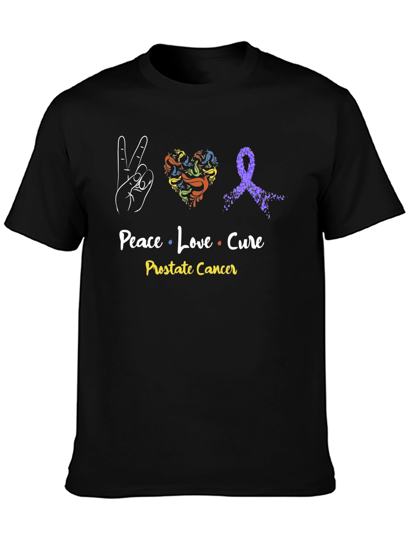 Peace Love Cure Prostate Cancer Awareness T-Shirt