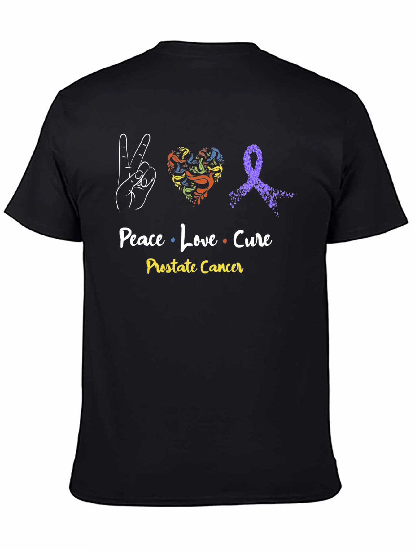 Peace Love Cure Prostate Cancer Awareness T-Shirt