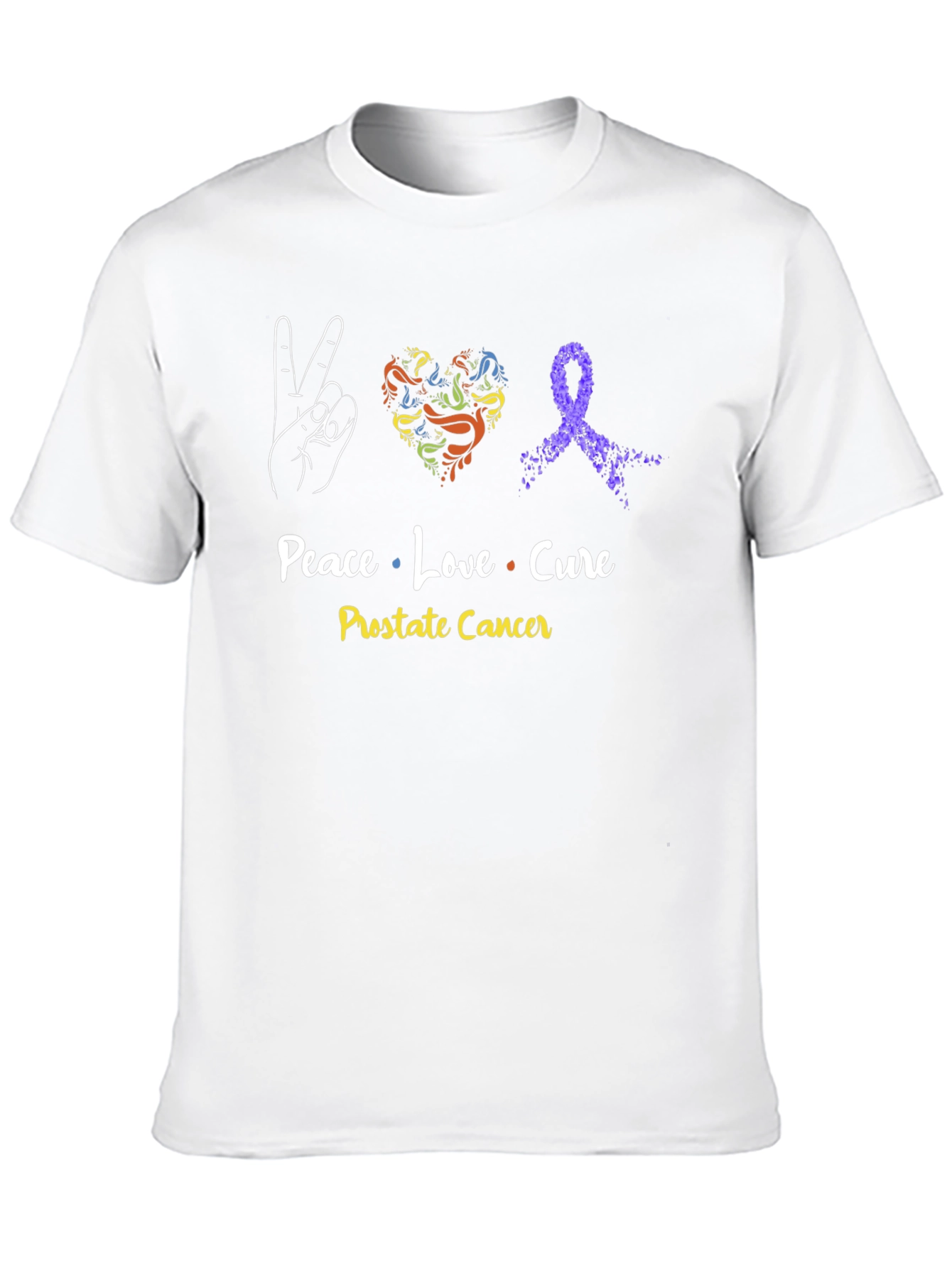 Peace Love Cure Prostate Cancer Awareness T-Shirt