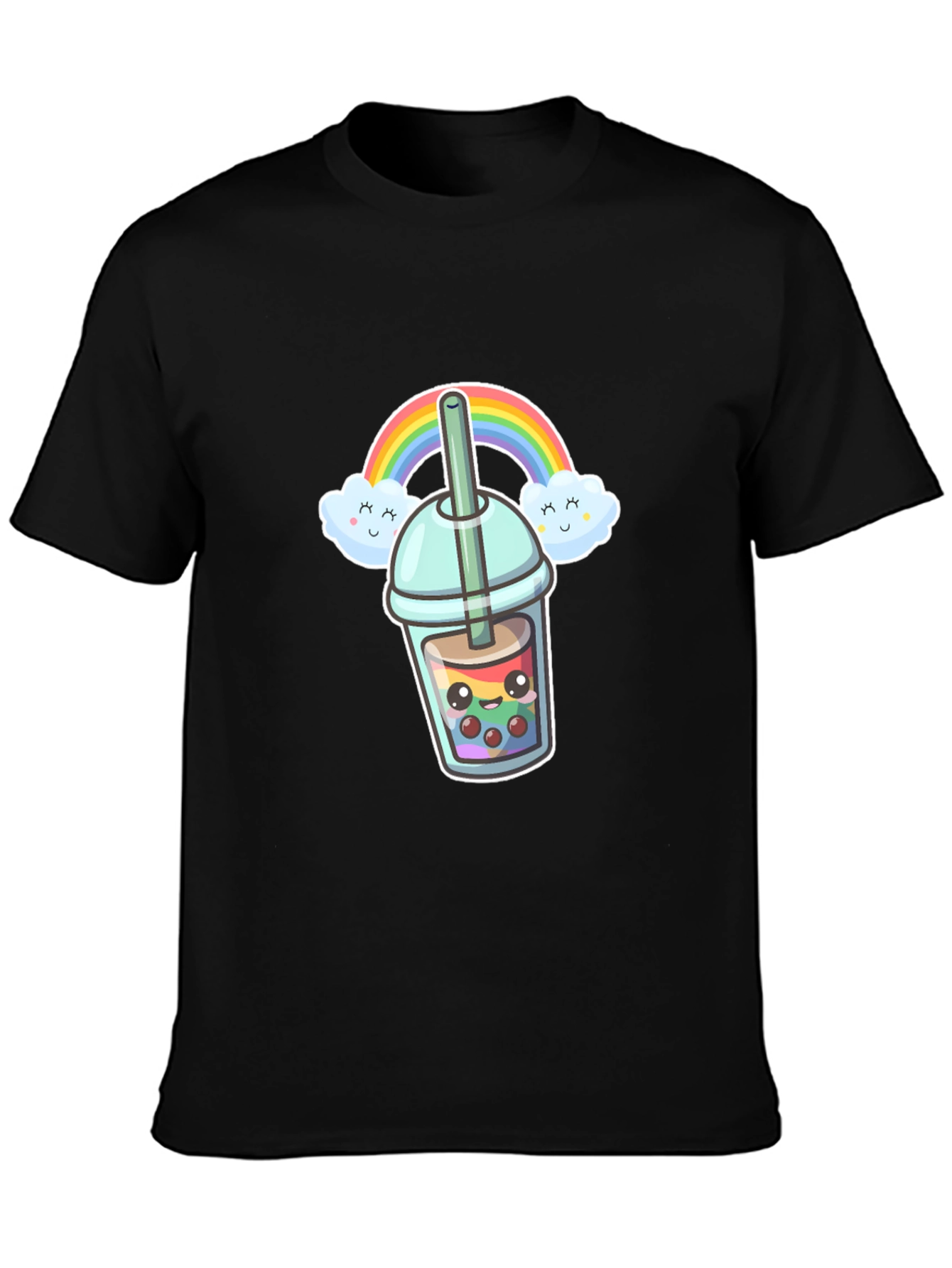 Kawaii Bubble Tea T-Shirt - Rainbow Design