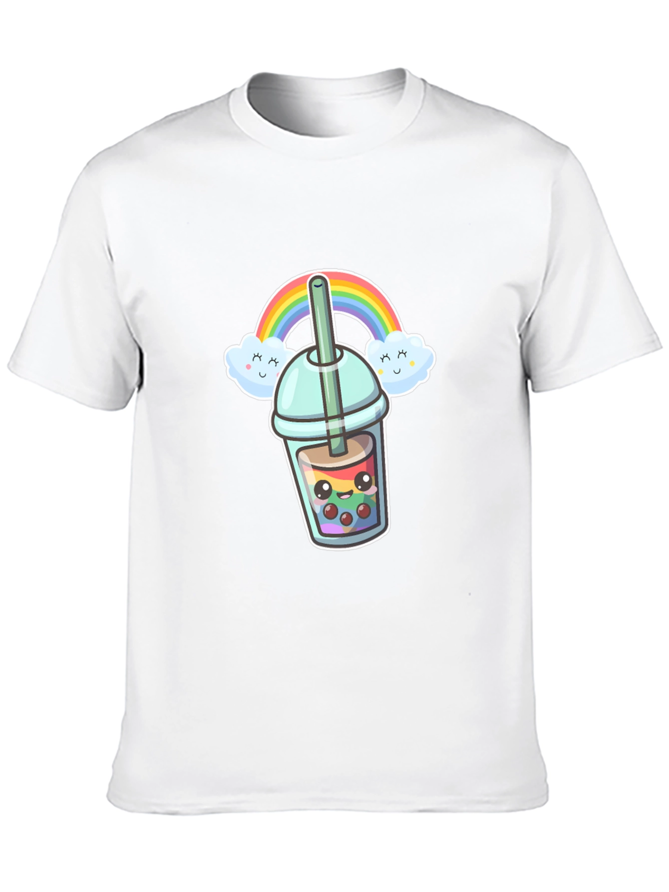 Kawaii Bubble Tea T-Shirt - Rainbow Design