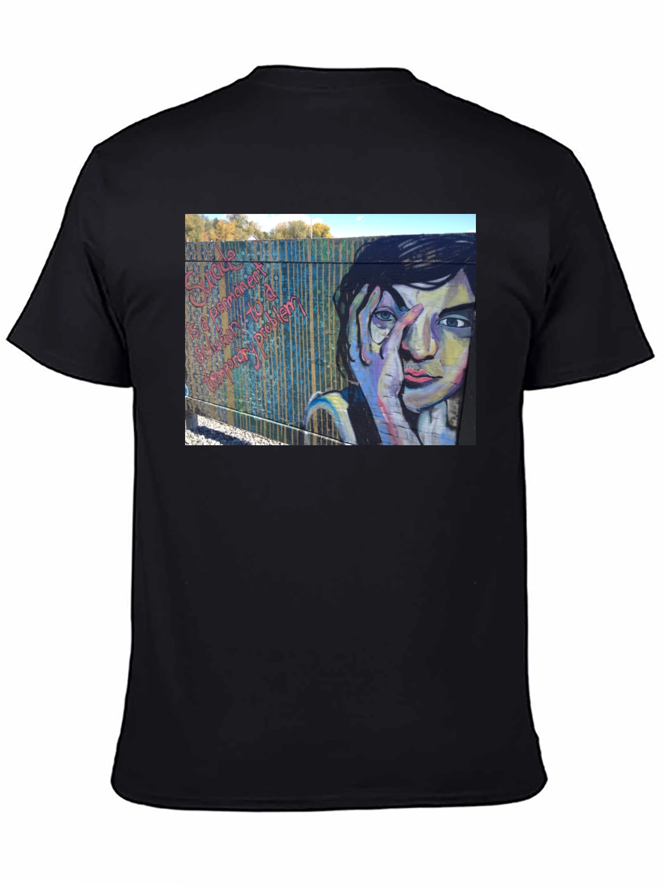 Unique Graphic Tee - Graffiti Art Black T-Shirt
