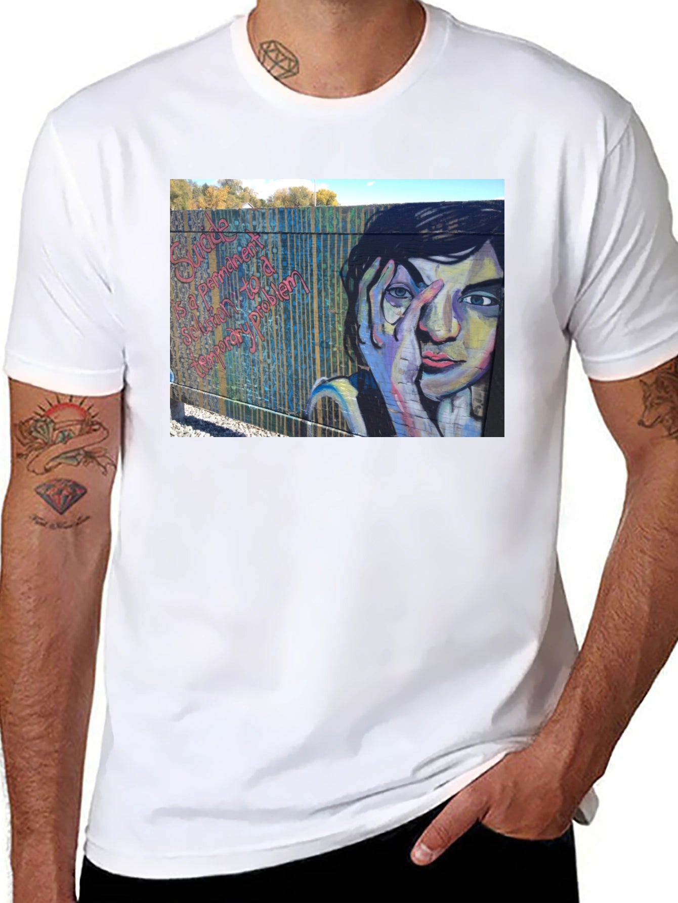 Unique Graphic Tee - Graffiti Art Black T-Shirt