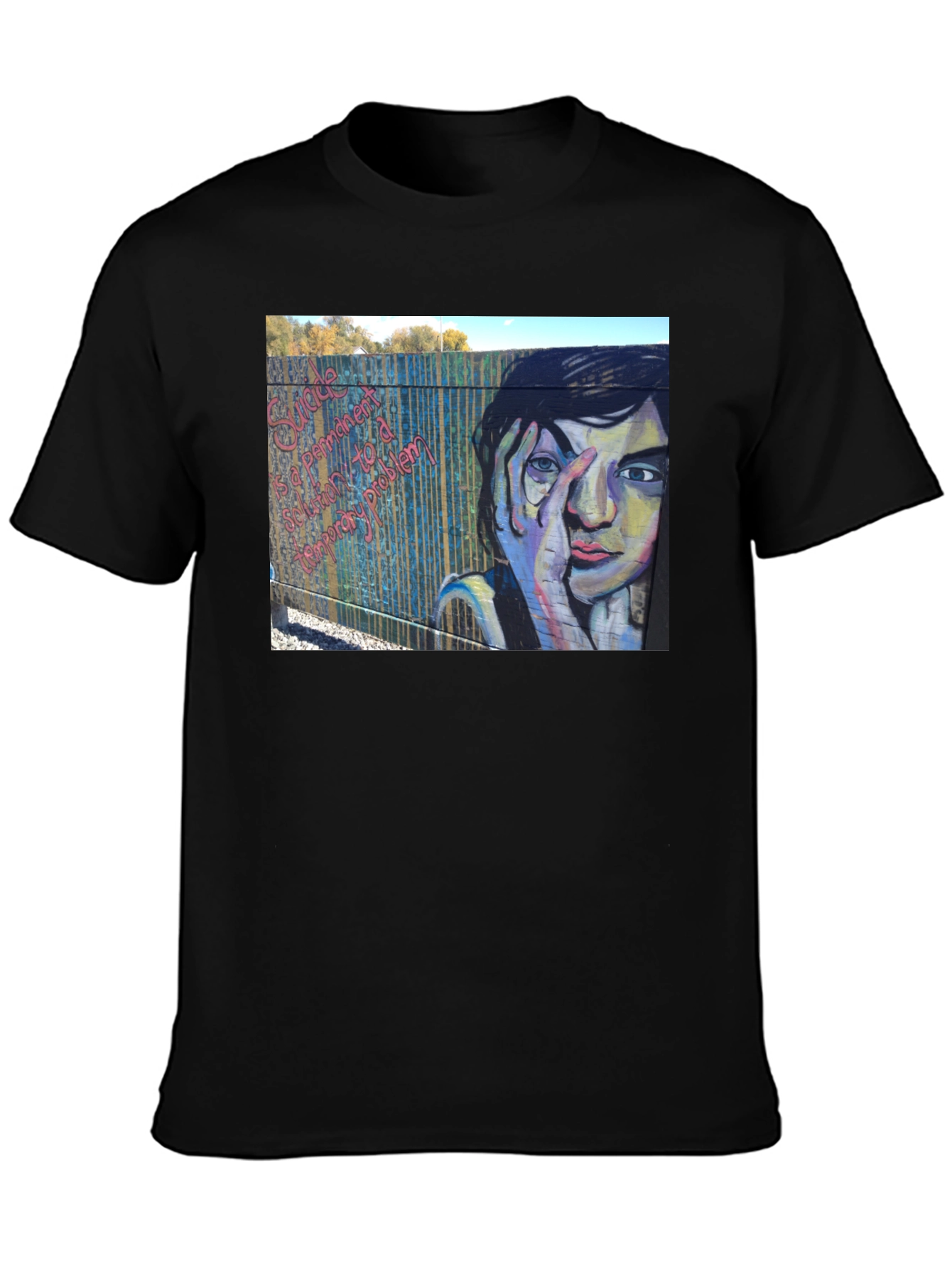 Unique Graphic Tee - Graffiti Art Black T-Shirt