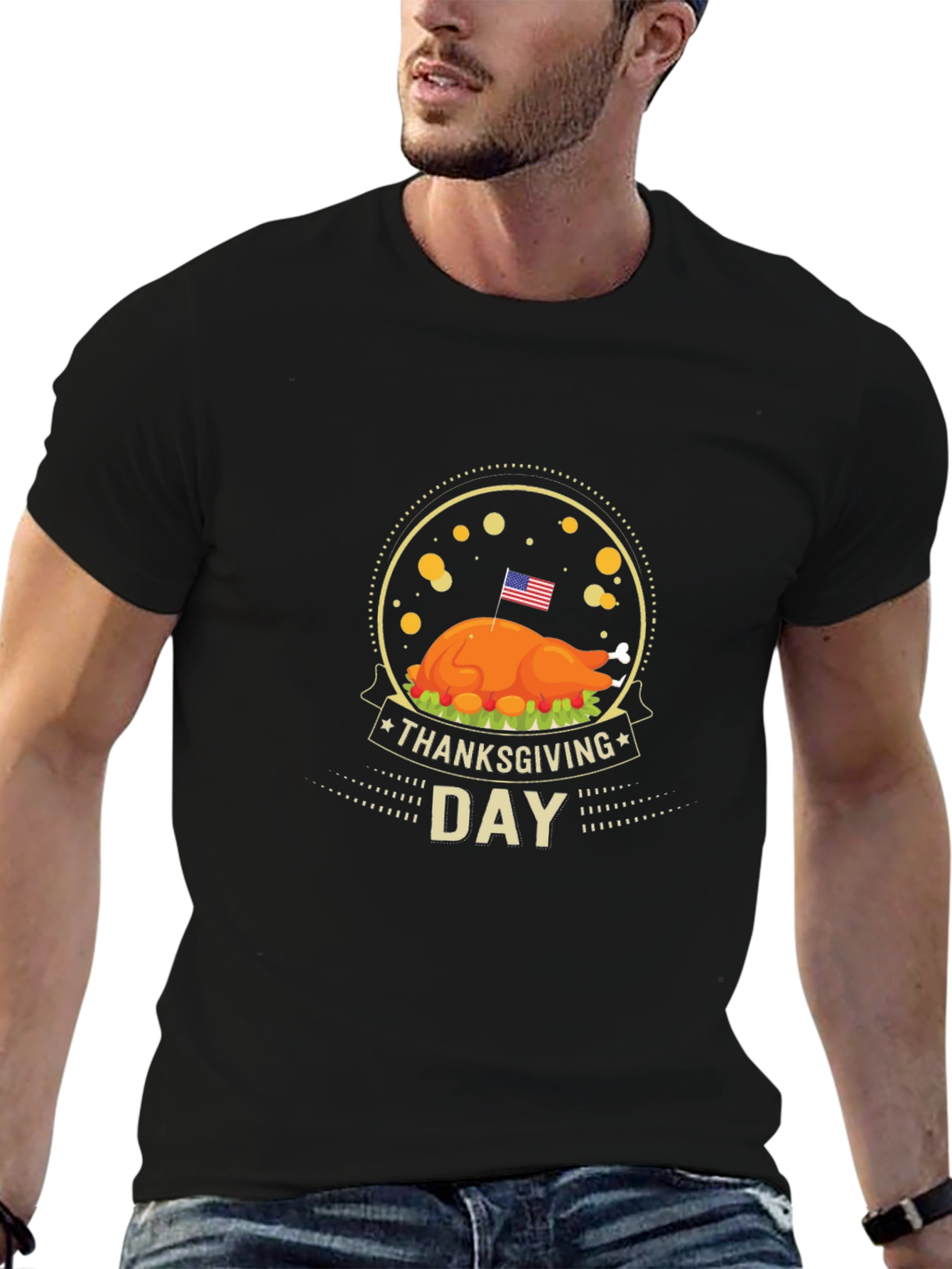 Thanksgiving Day Turkey Graphic T-Shirt