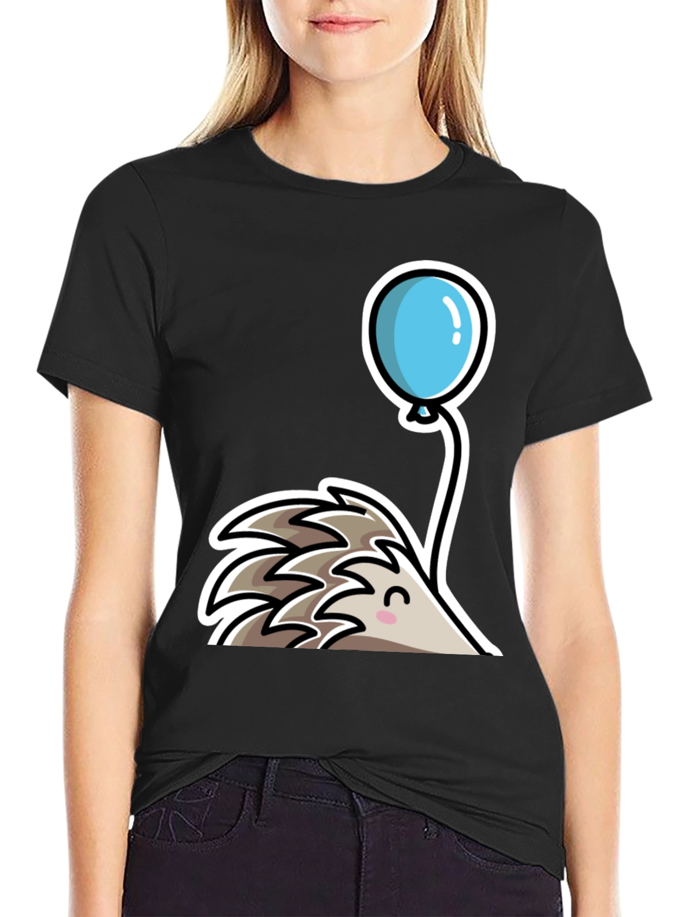 Cute Hedgehog with Balloon T-Shirt - Whimsical Design