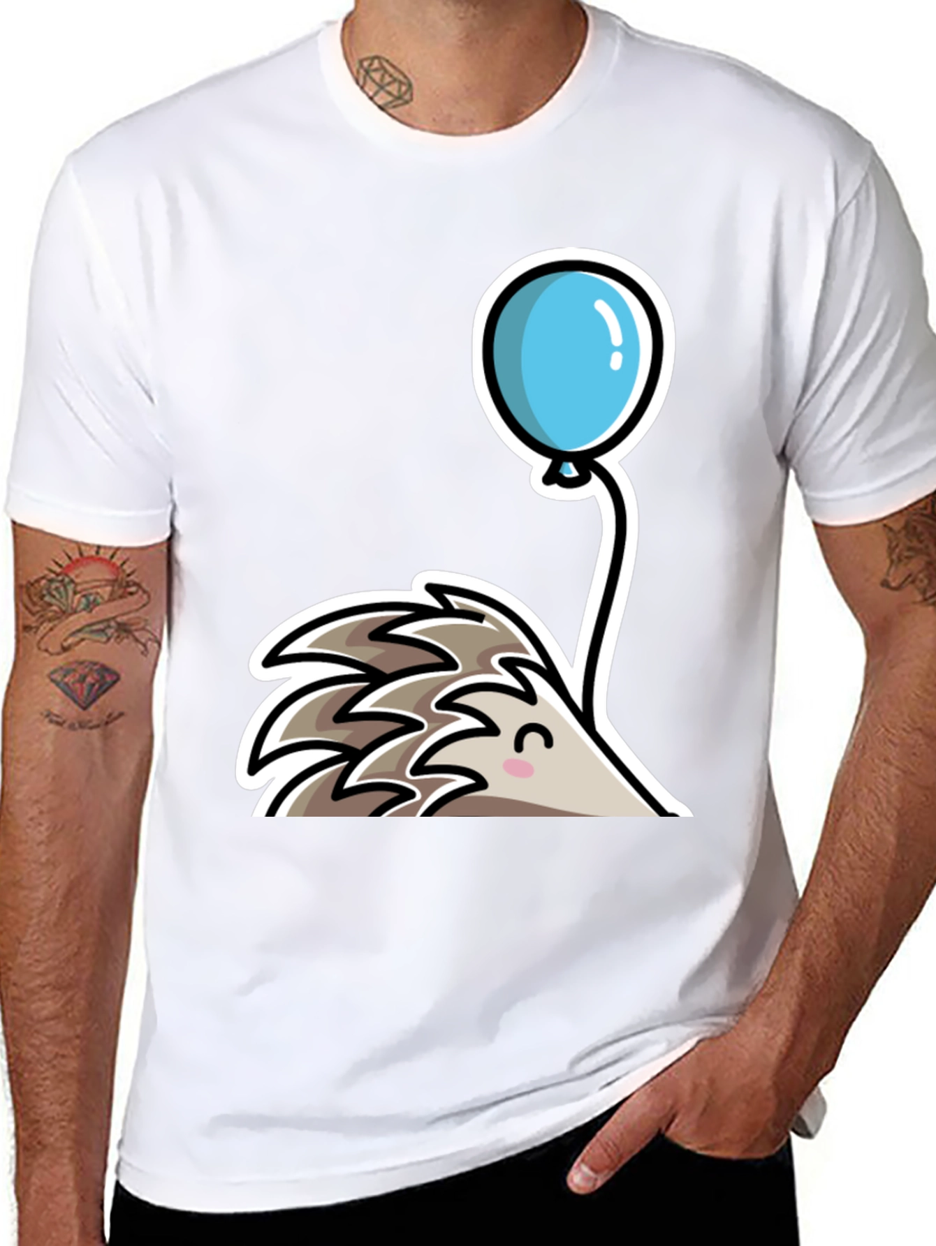 Cute Hedgehog with Balloon T-Shirt - Whimsical Design