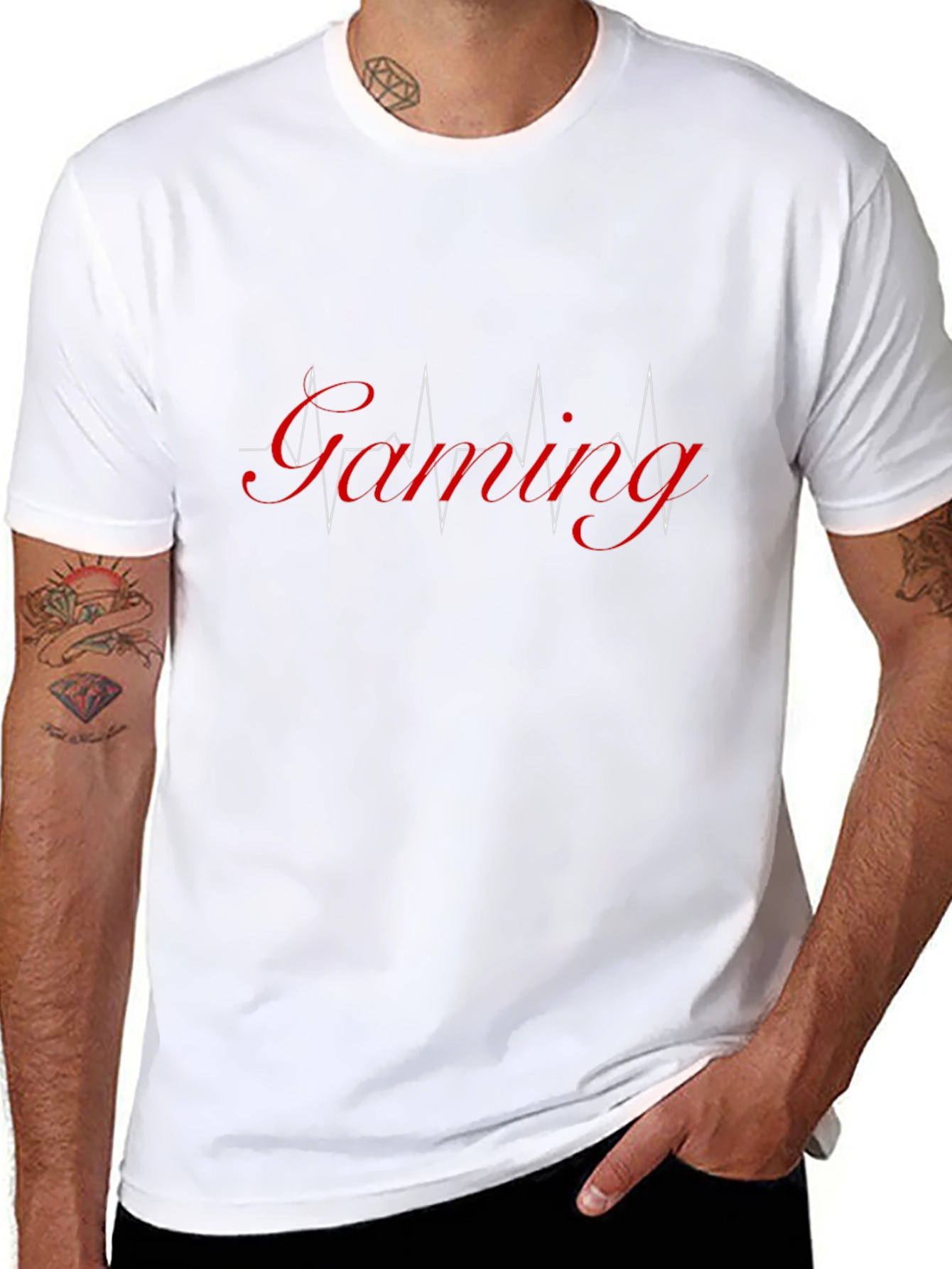 Gaming Heartbeat T-Shirt - Black