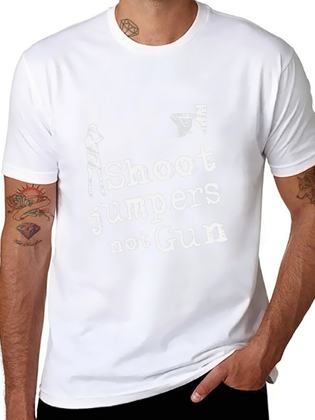 Shoot Jumpers Not Guns Graphic T-Shirt