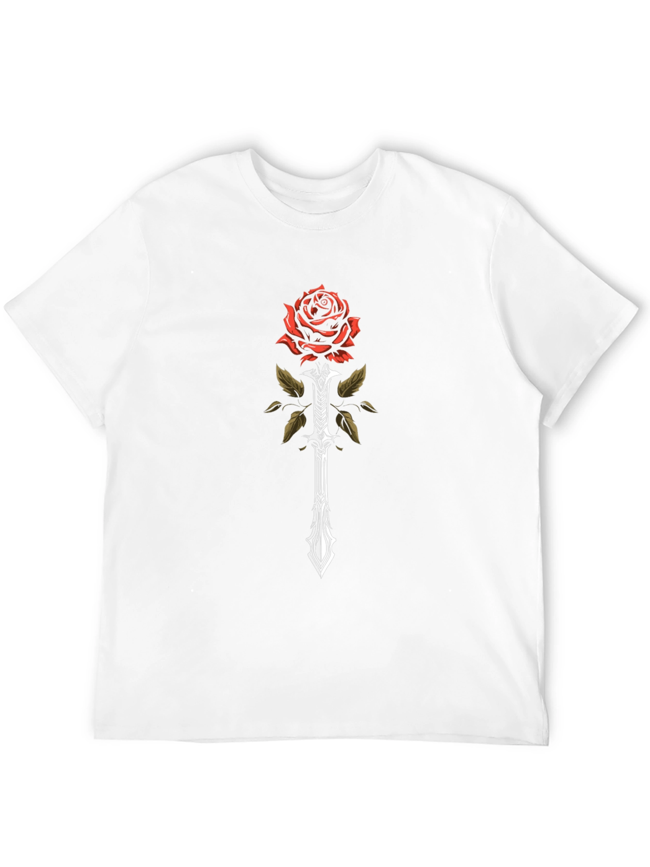 Rose and Sword Graphic Black T-Shirt
