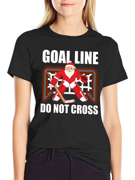 Goal Line Santa Hockey T-Shirt