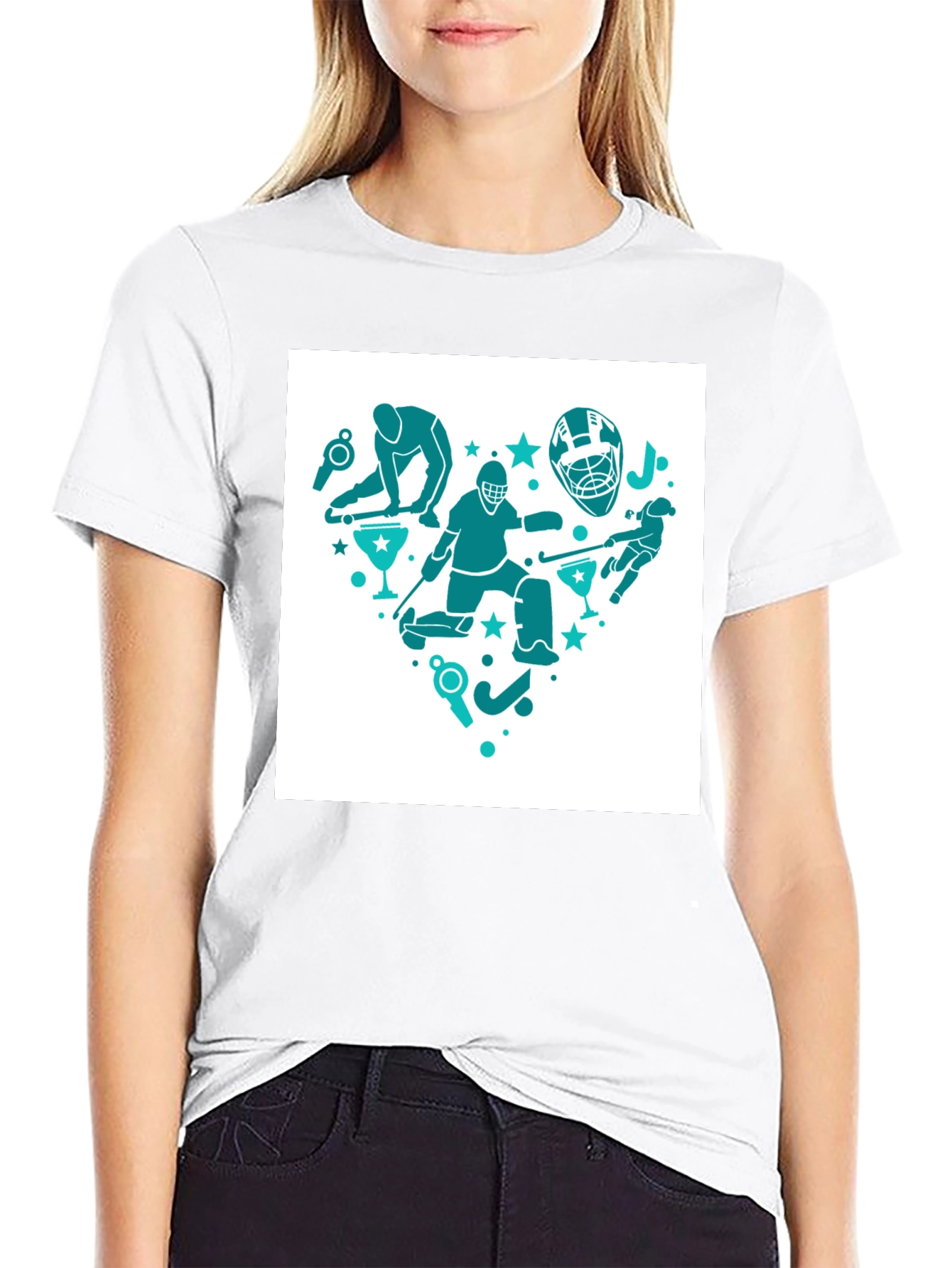 Hockey Heart Tee - Stylish Sports T-Shirt