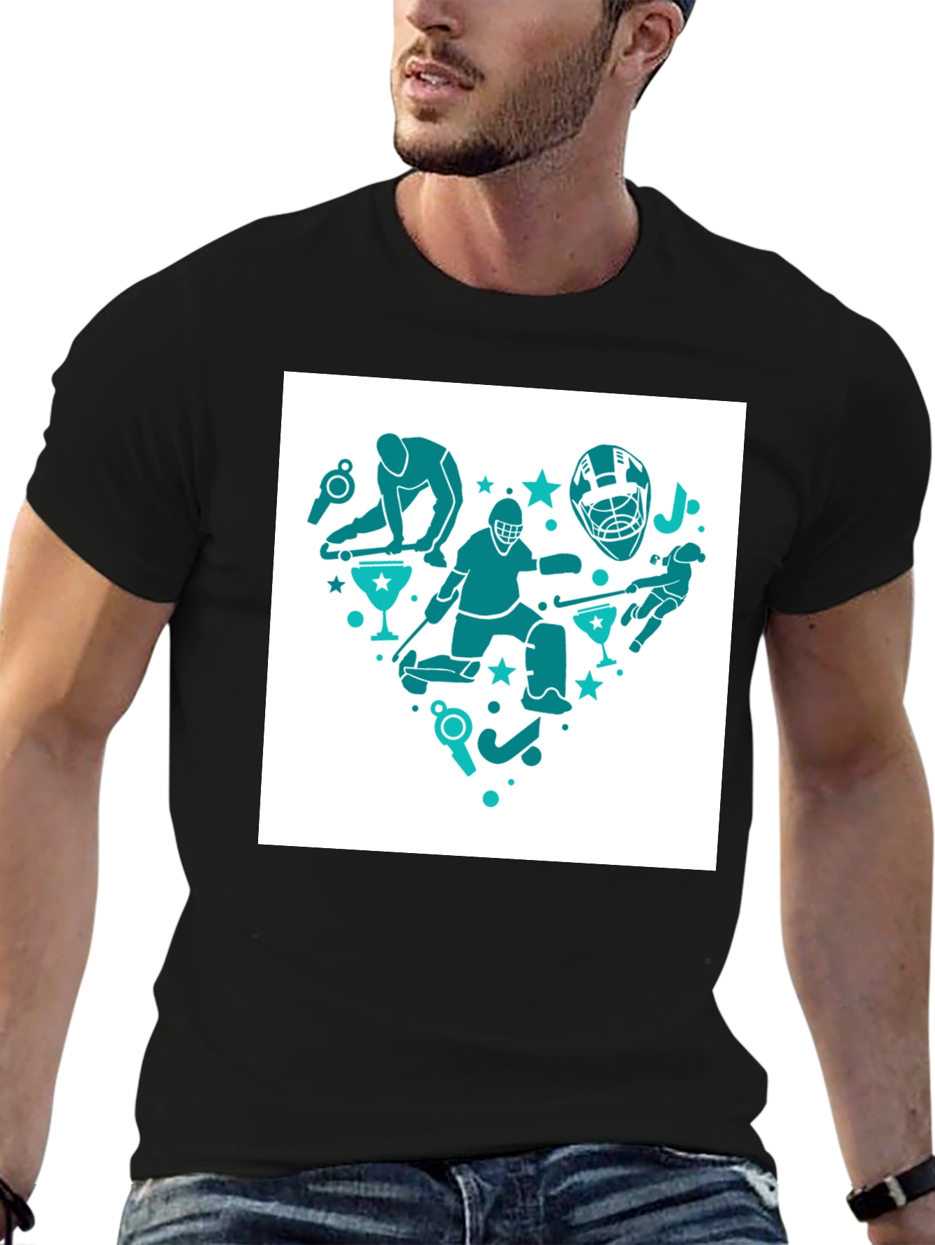 Hockey Heart Tee - Stylish Sports T-Shirt