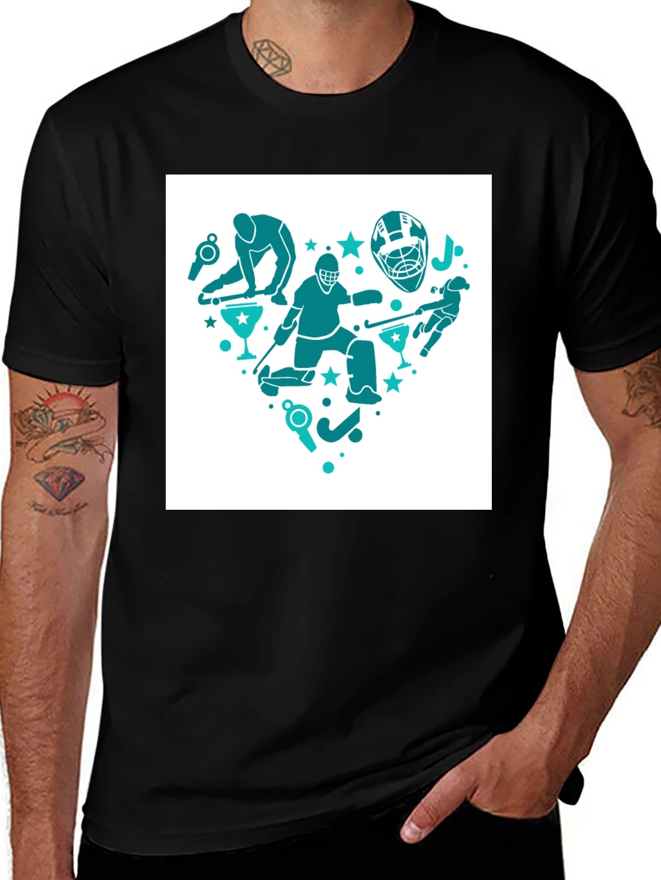 Hockey Heart Tee - Stylish Sports T-Shirt