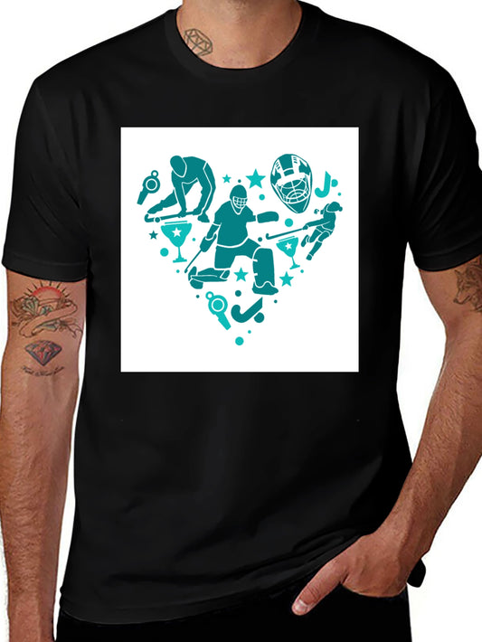 Hockey Heart Tee - Stylish Sports T-Shirt