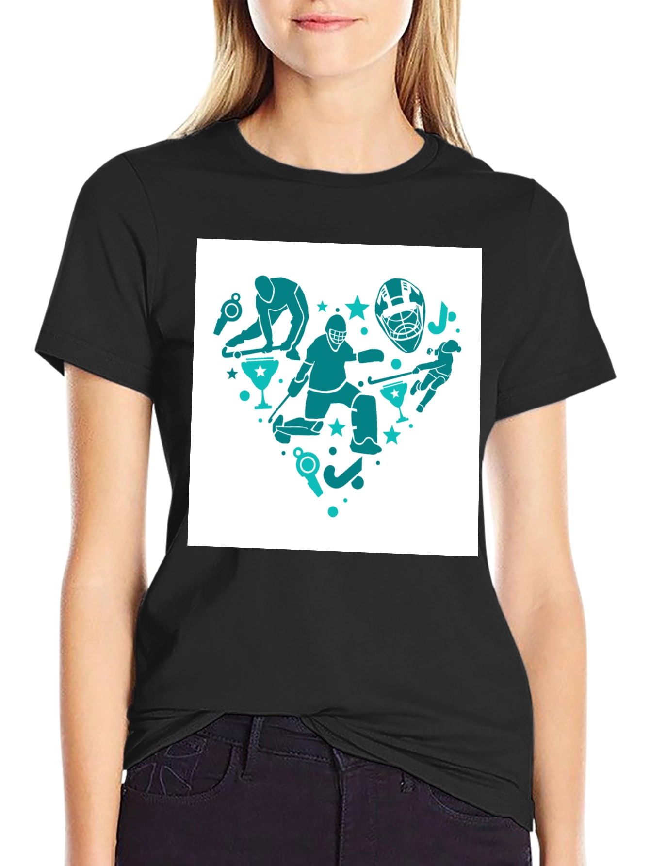 Hockey Heart Tee - Stylish Sports T-Shirt