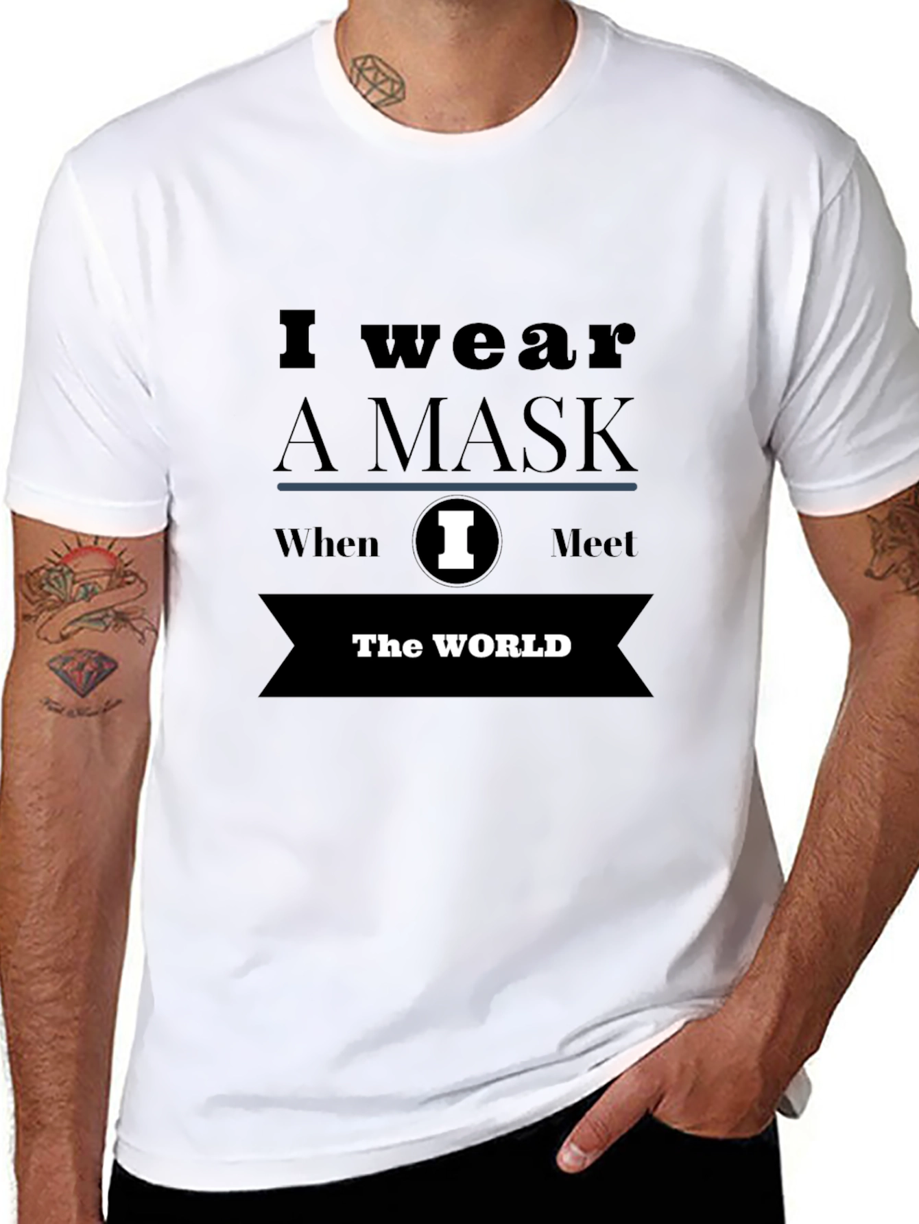 I Wear A Mask Black Graphic Tee