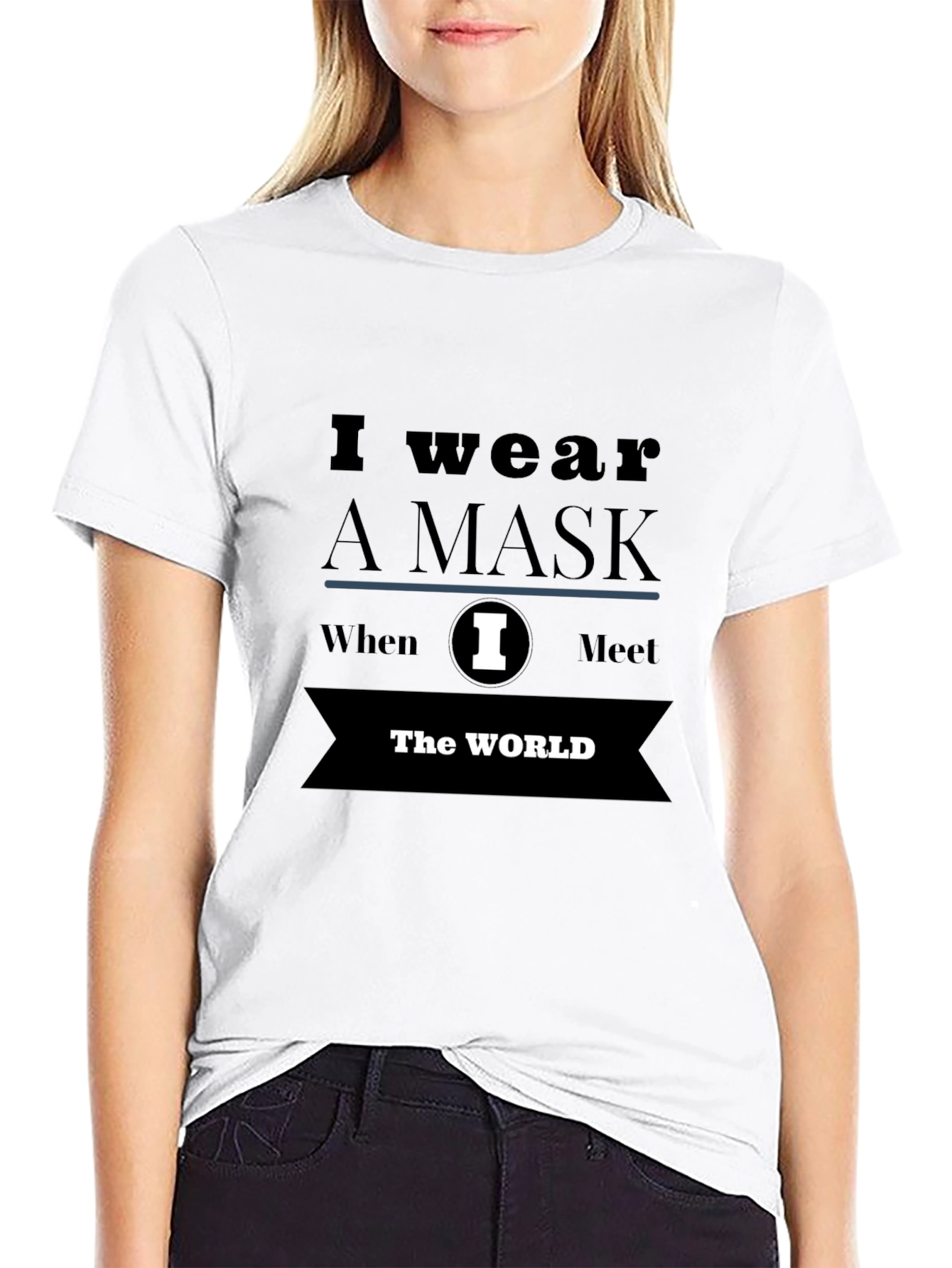 I Wear A Mask Black Graphic Tee