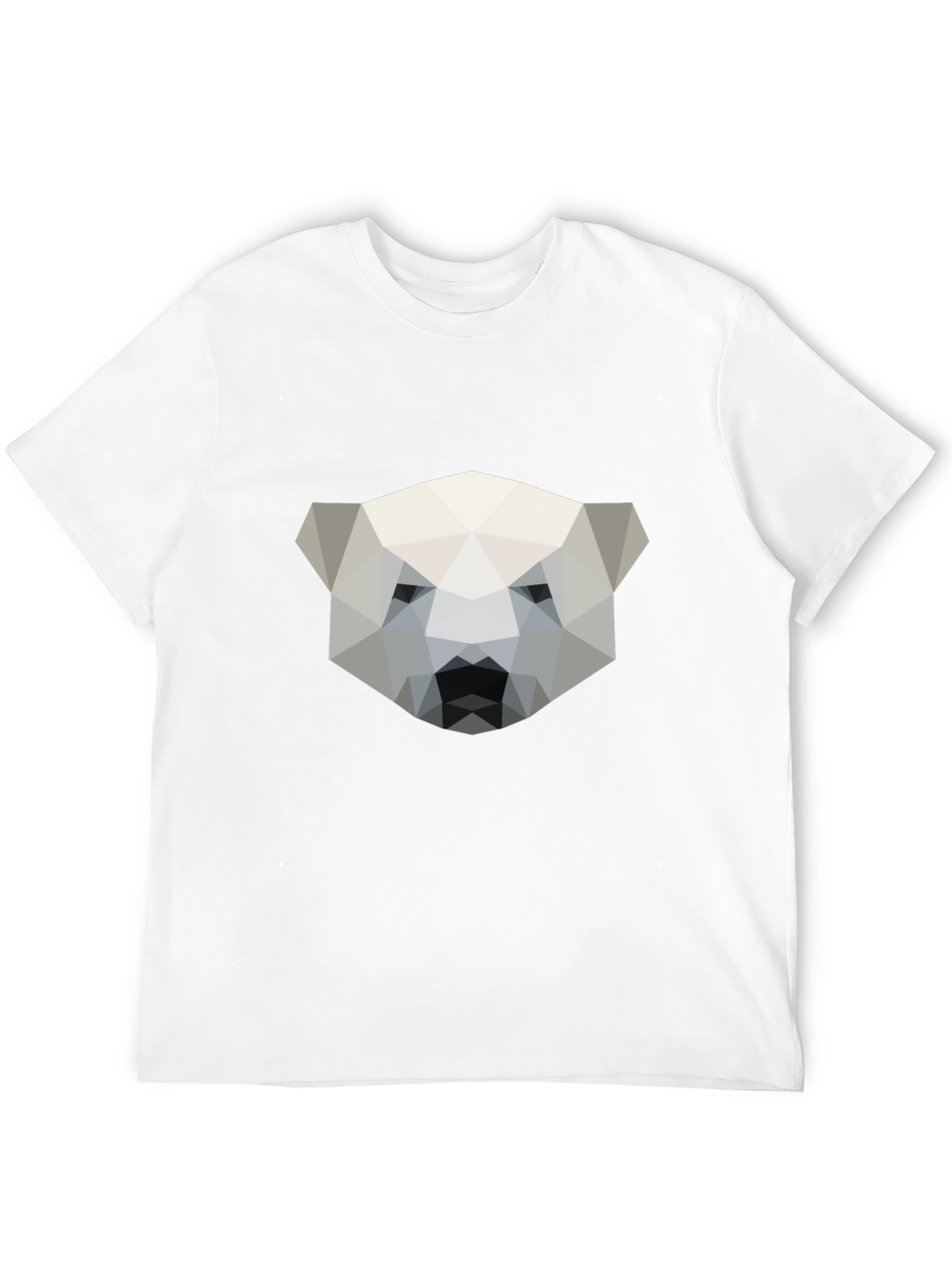 Geometric Polar Bear Graphic Tee - Modern Style
