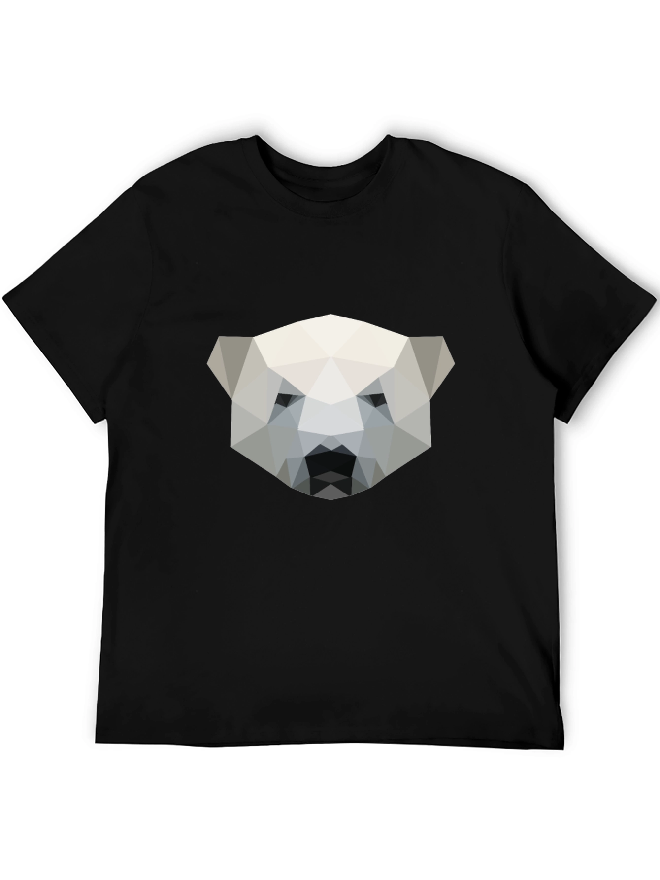Geometric Polar Bear Graphic Tee - Modern Style