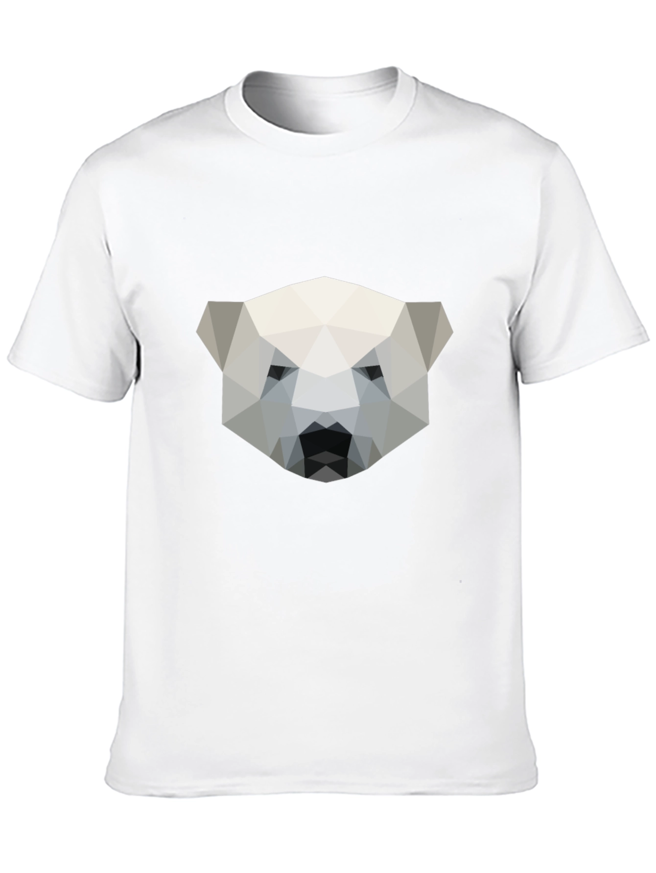 Geometric Polar Bear Graphic Tee - Modern Style