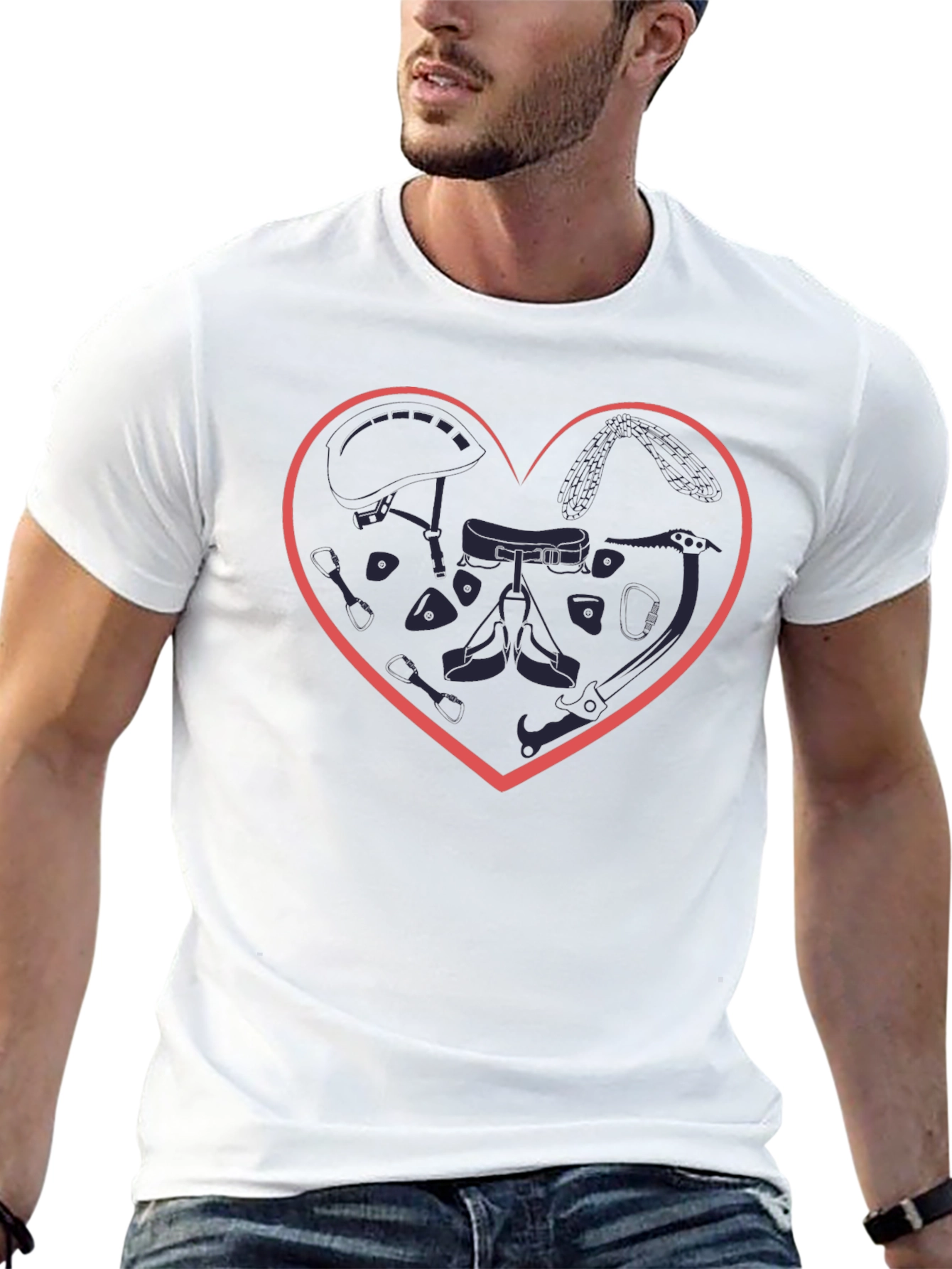 Climbing Gear Heart T-Shirt - Love Climbing!