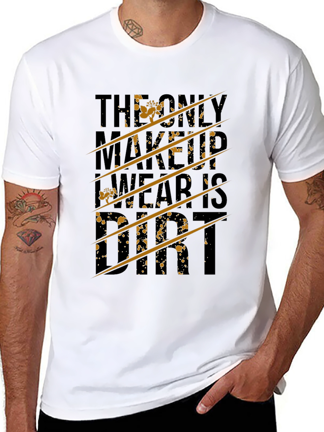 Dirt Makeup Graphic Tee - Black Crew Neck T-Shirt