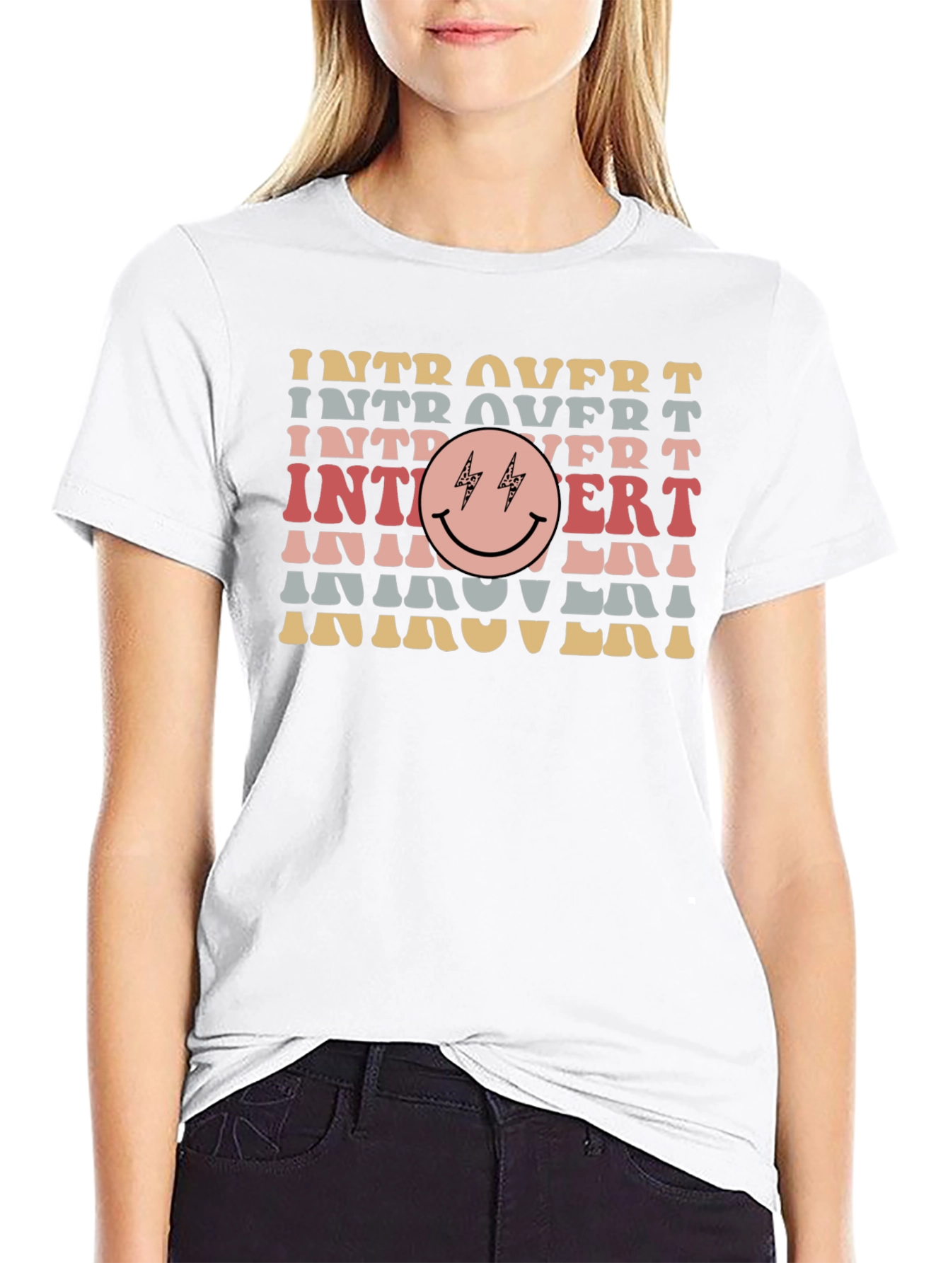Introvert Smiley Face Graphic Tee