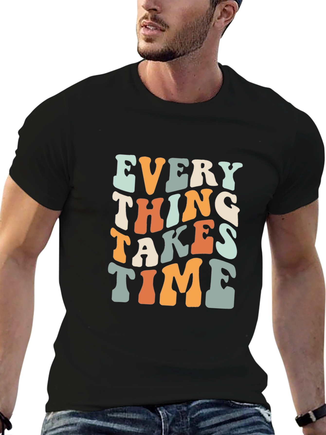 Everything Takes Time Retro Graphic T-Shirt