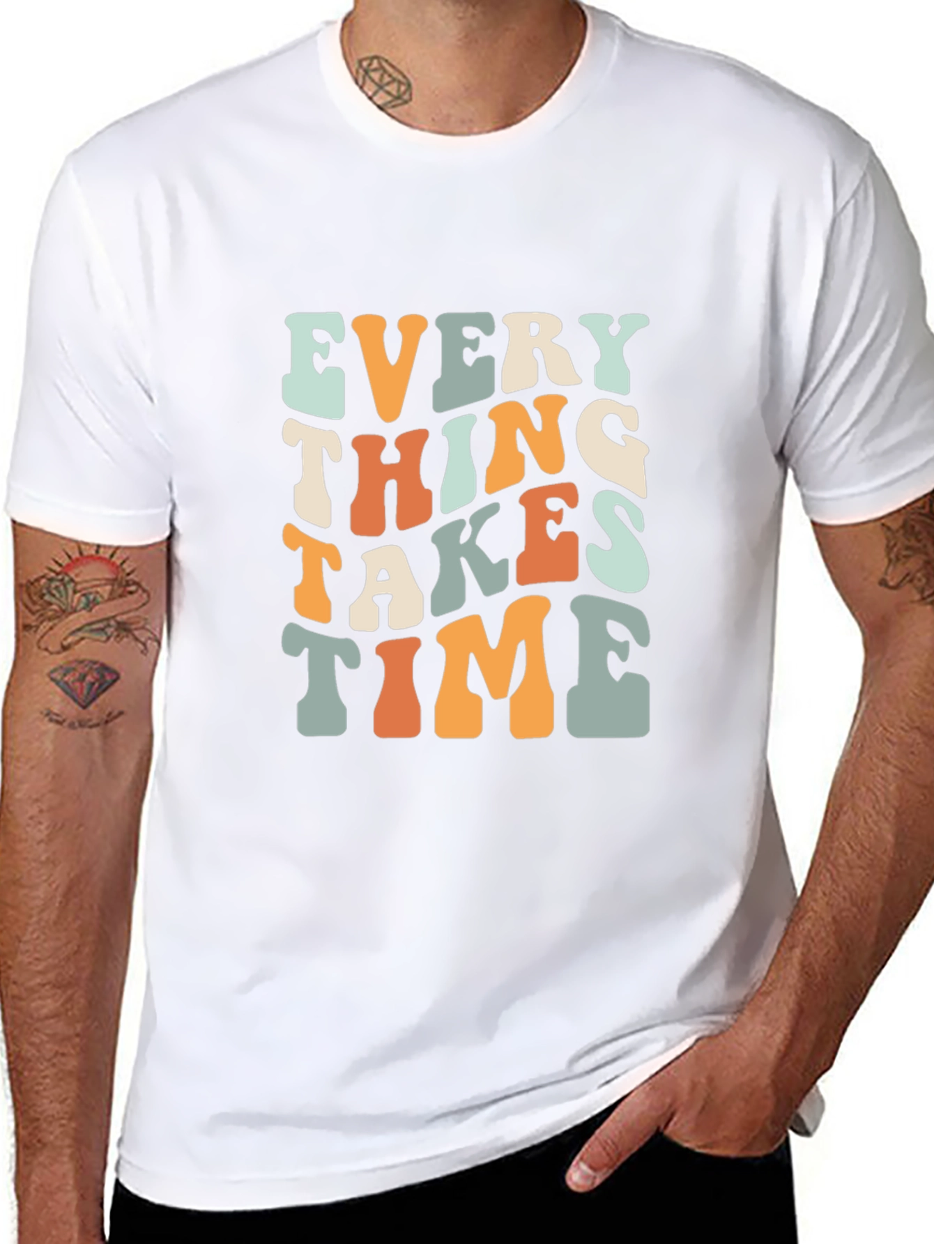 Everything Takes Time Retro Graphic T-Shirt